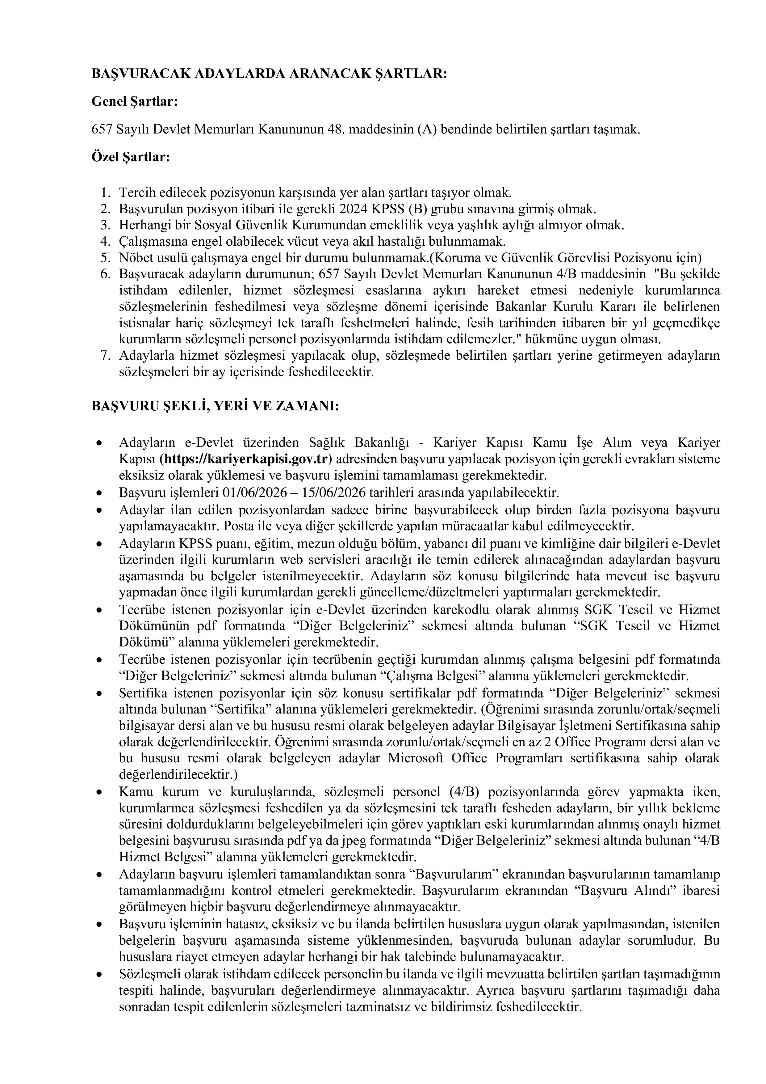 İlan İçeriği Sayfa 2 TÜRKİYE İLAÇ VE TIBBİ CİHAZ KURUMU 16 SÖZLEŞMELİ PERSONEL ALACAK ( 1 Haziran - 15 Haziran) İlan İçeriği Sayfa 2