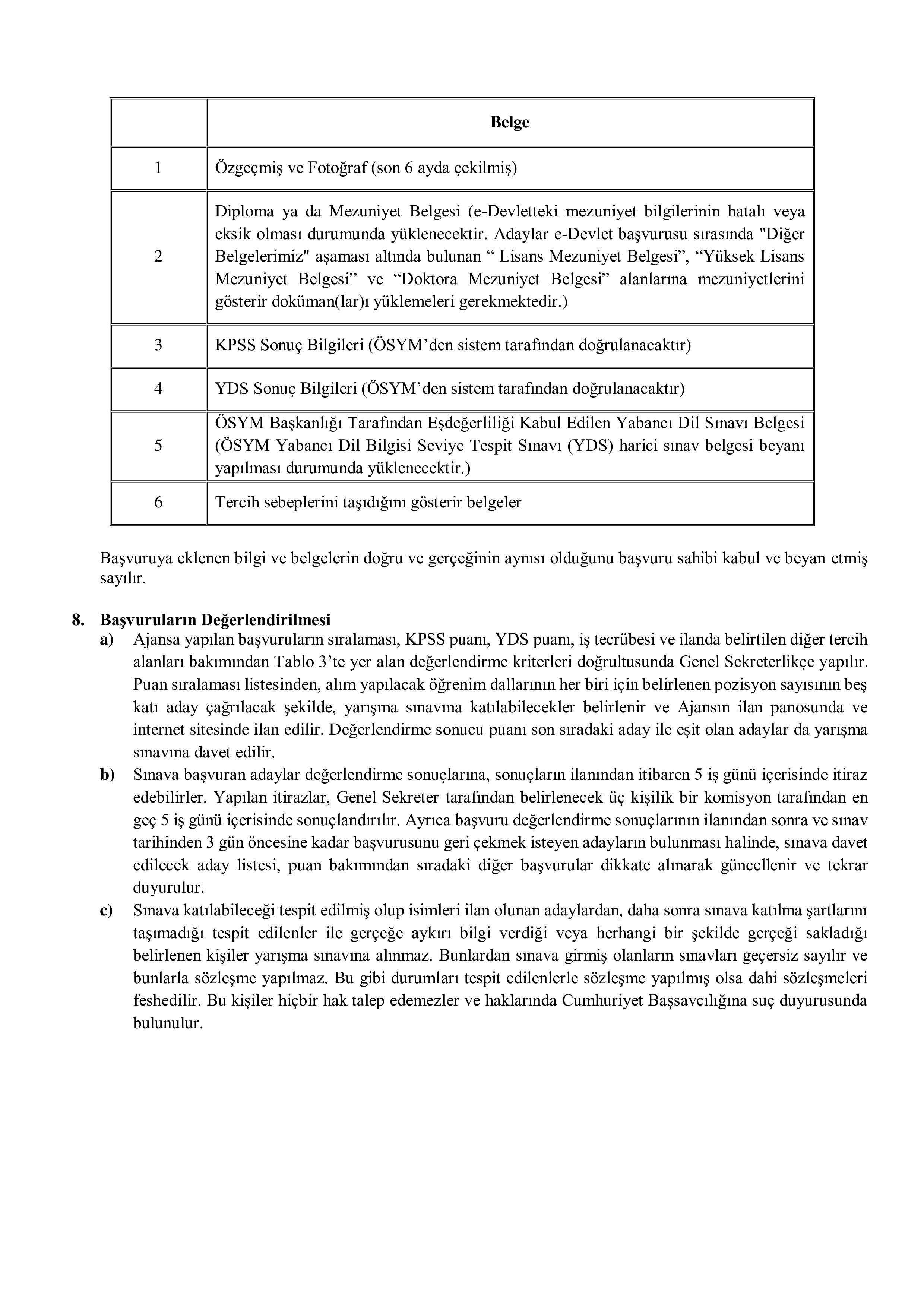 KUZEYDOĞU ANADOLU KALKINMA AJANSI 6 SÖZLEŞMELİ PERSONEL ALACAK ( 30 Ekim - 12 Kasım) İlan İçeriği Sayfa 4