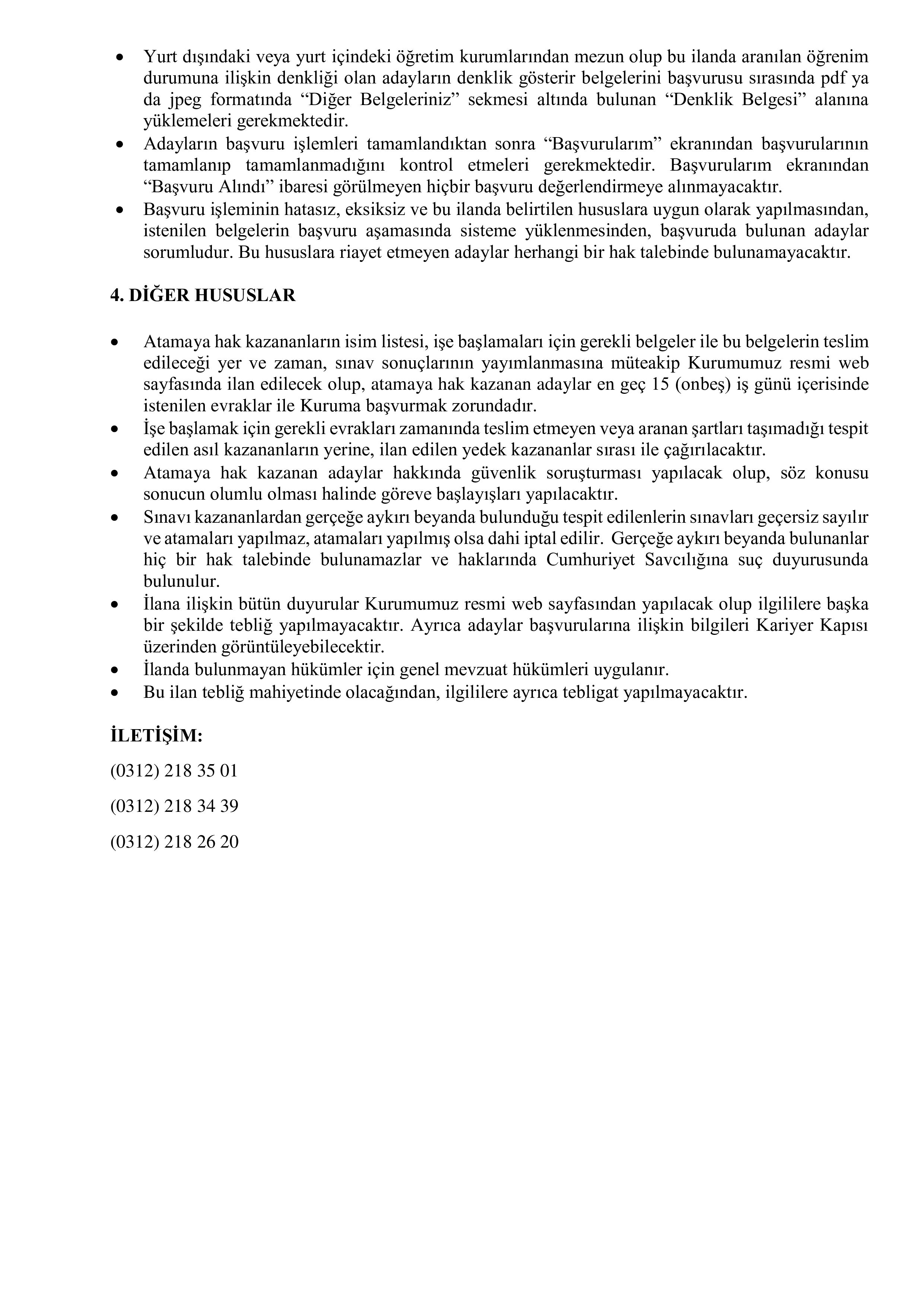 TÜRKİYE İLAÇ VE TIBBİ CİHAZ KURUMU 15 ÜRÜN DENETMEN YARDIMCISI ALACAK ( 10 Kasım - 24 Kasım) İlan İçeriği Sayfa 3
