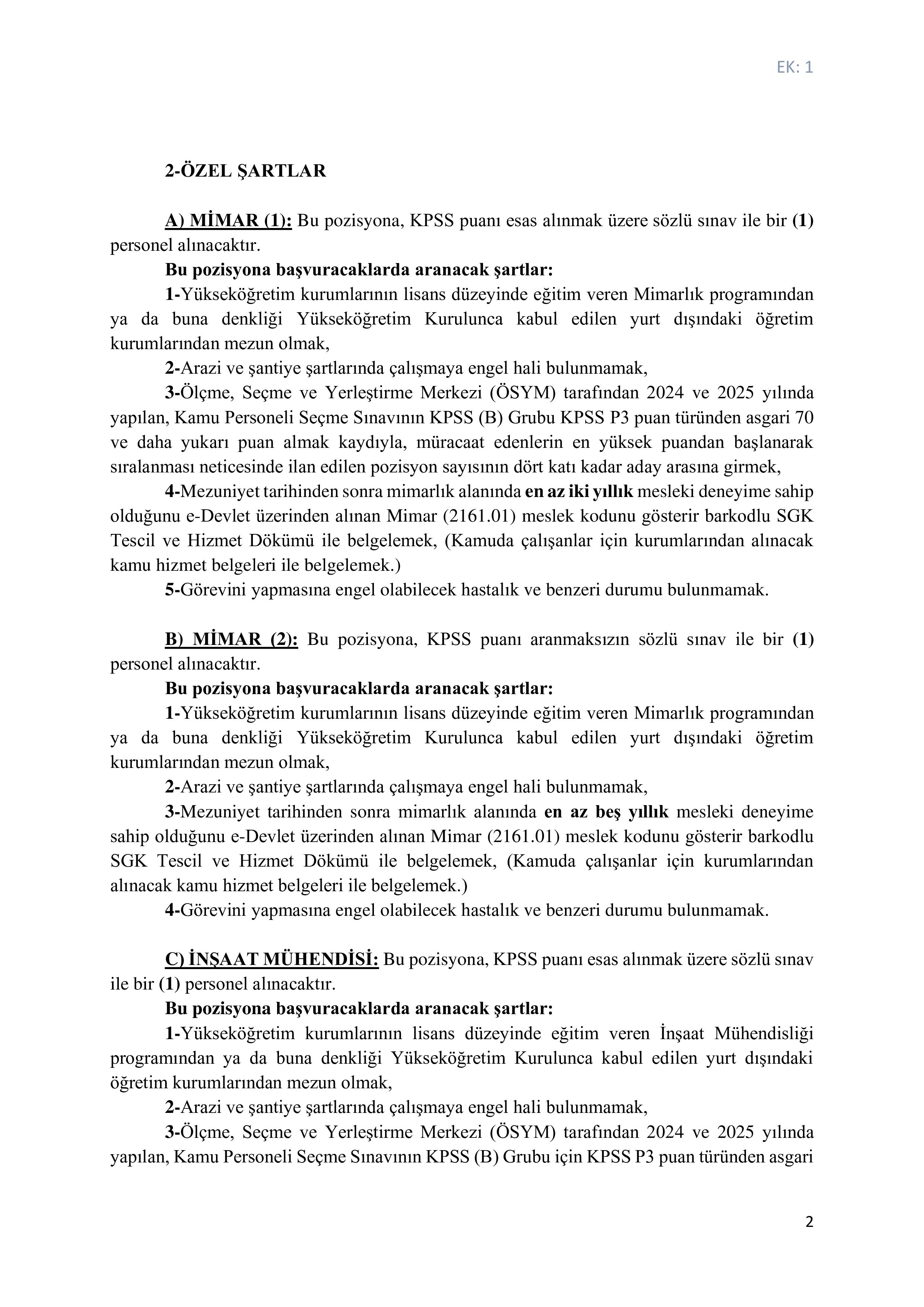 İlan İçeriği Sayfa 2 KAPADOKYA ALAN BAŞKANLIĞI 5 SÜREKLİ İŞÇİ ALACAK ( 11 Aralık - 25 Aralık) İlan İçeriği Sayfa 2
