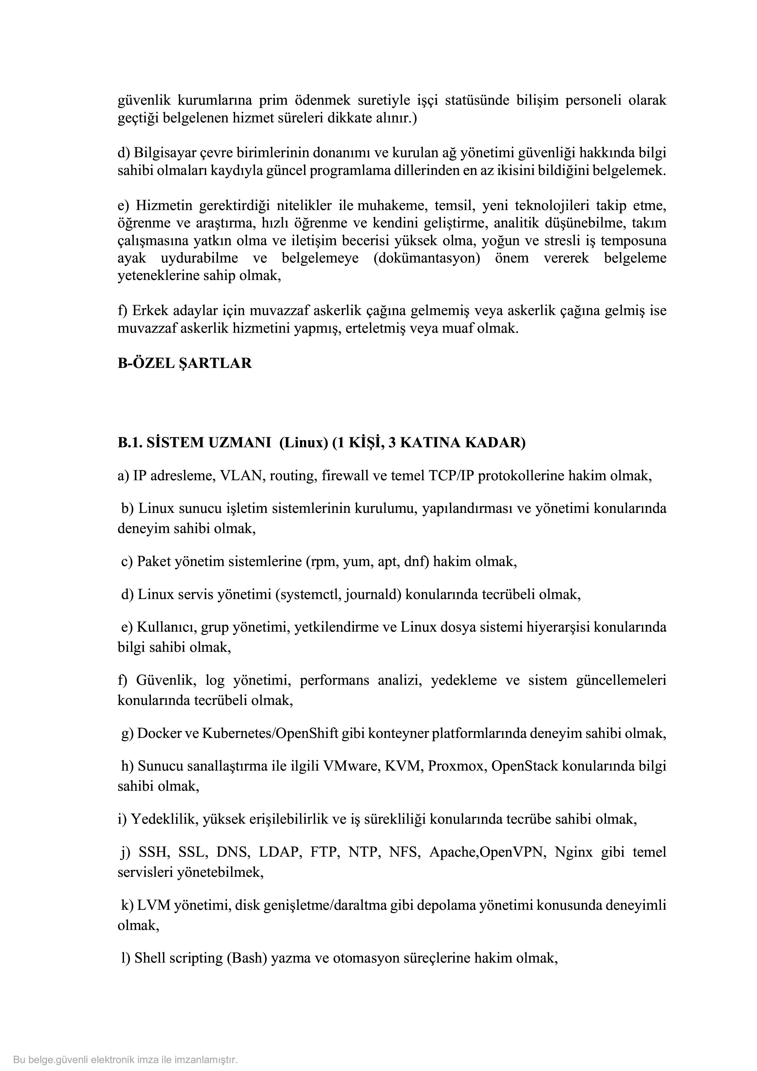 YILDIZ TEKNİK ÜNİVERSİTESİ 3 SÖZLEŞMELİ BİLİŞİM PERSONELİ ALACAK ( 14 Ekim - 28 Ekim) İlan İçeriği Sayfa 2