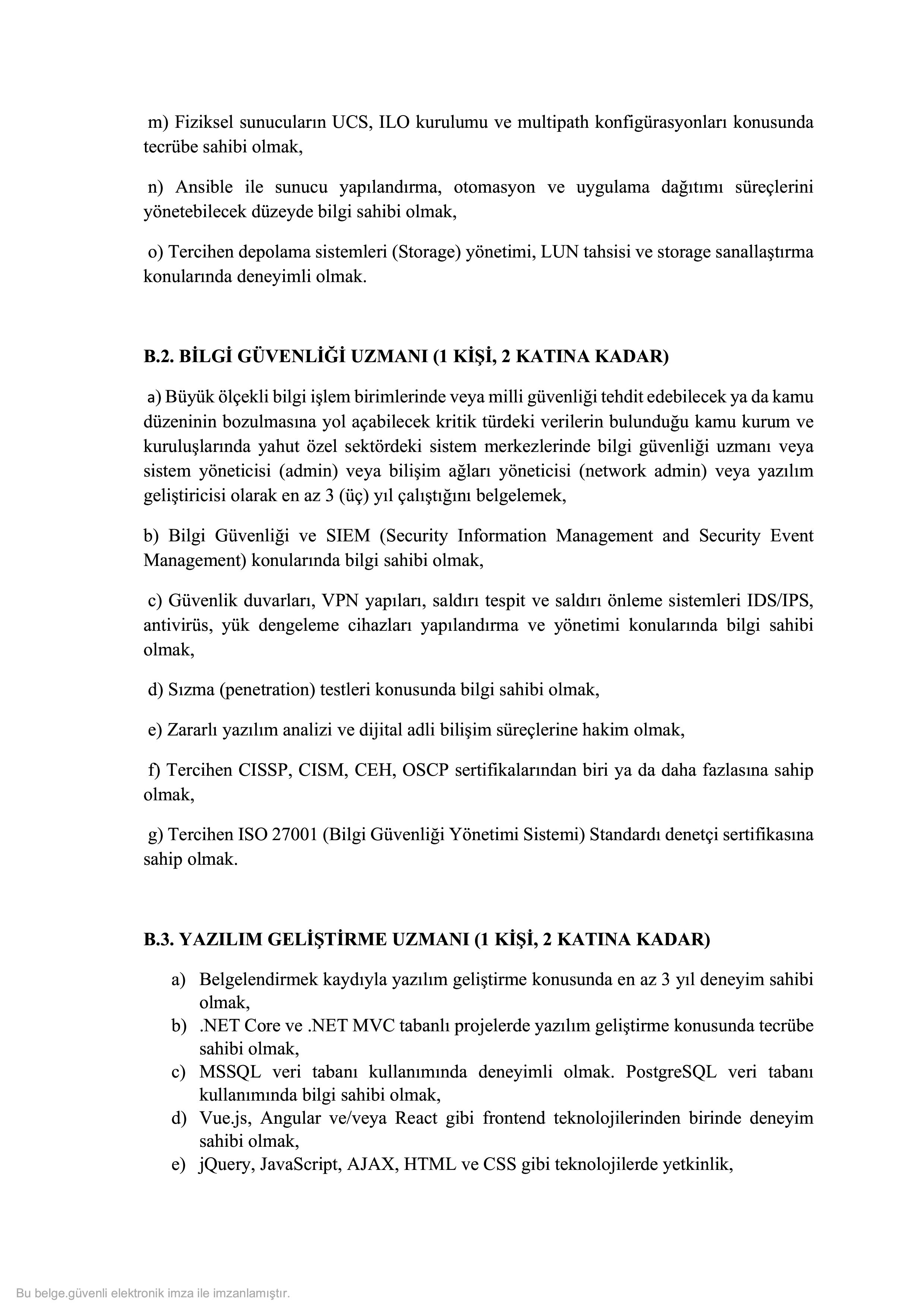 YILDIZ TEKNİK ÜNİVERSİTESİ 3 SÖZLEŞMELİ BİLİŞİM PERSONELİ ALACAK ( 14 Ekim - 28 Ekim) İlan İçeriği Sayfa 3