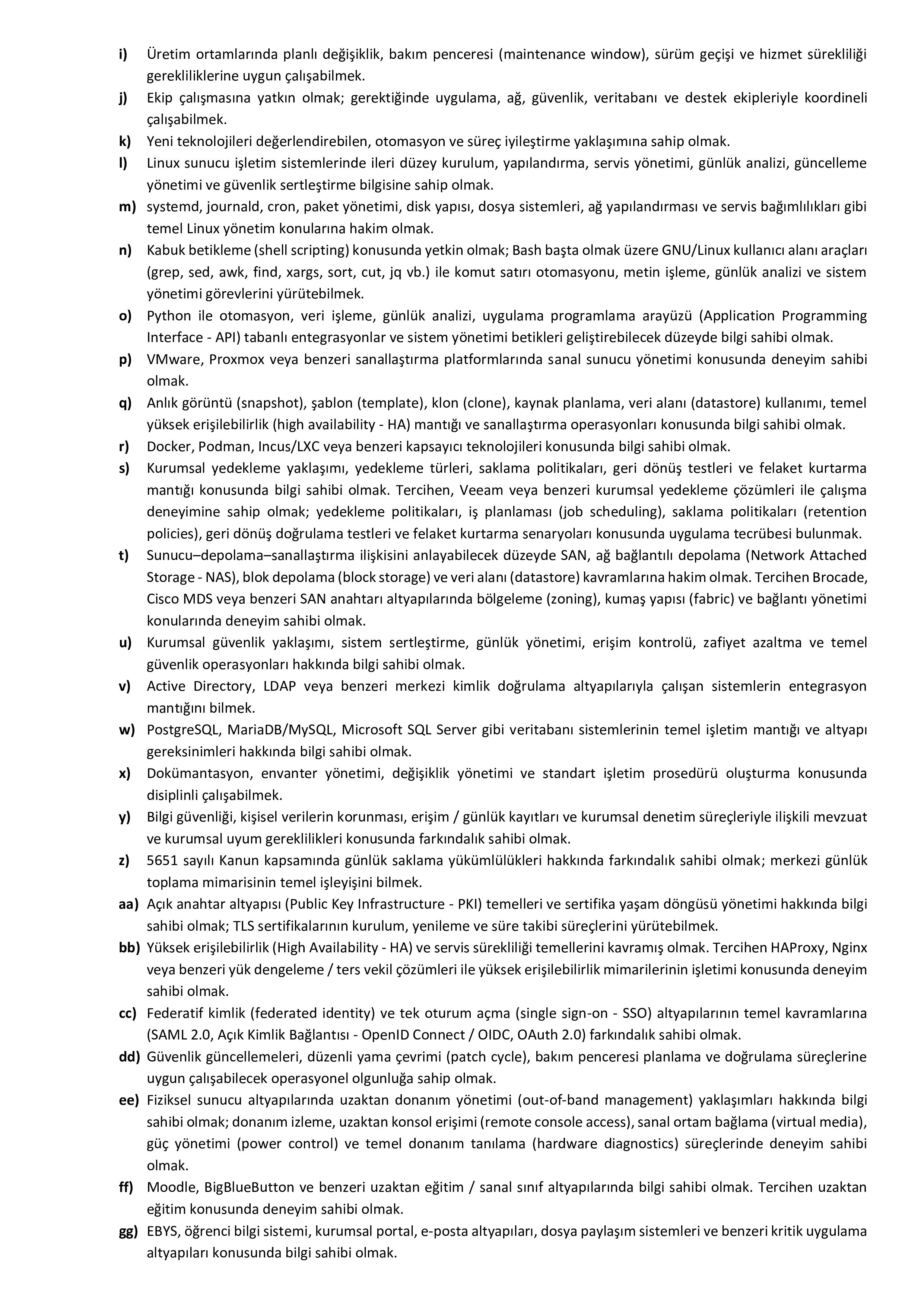 EGE ÜNİVERSİTESİ 3 SÖZLEŞMELİ PERSONEL ALACAK ( 15 Mayıs - 25 Mayıs) İlan İçeriği Sayfa 3