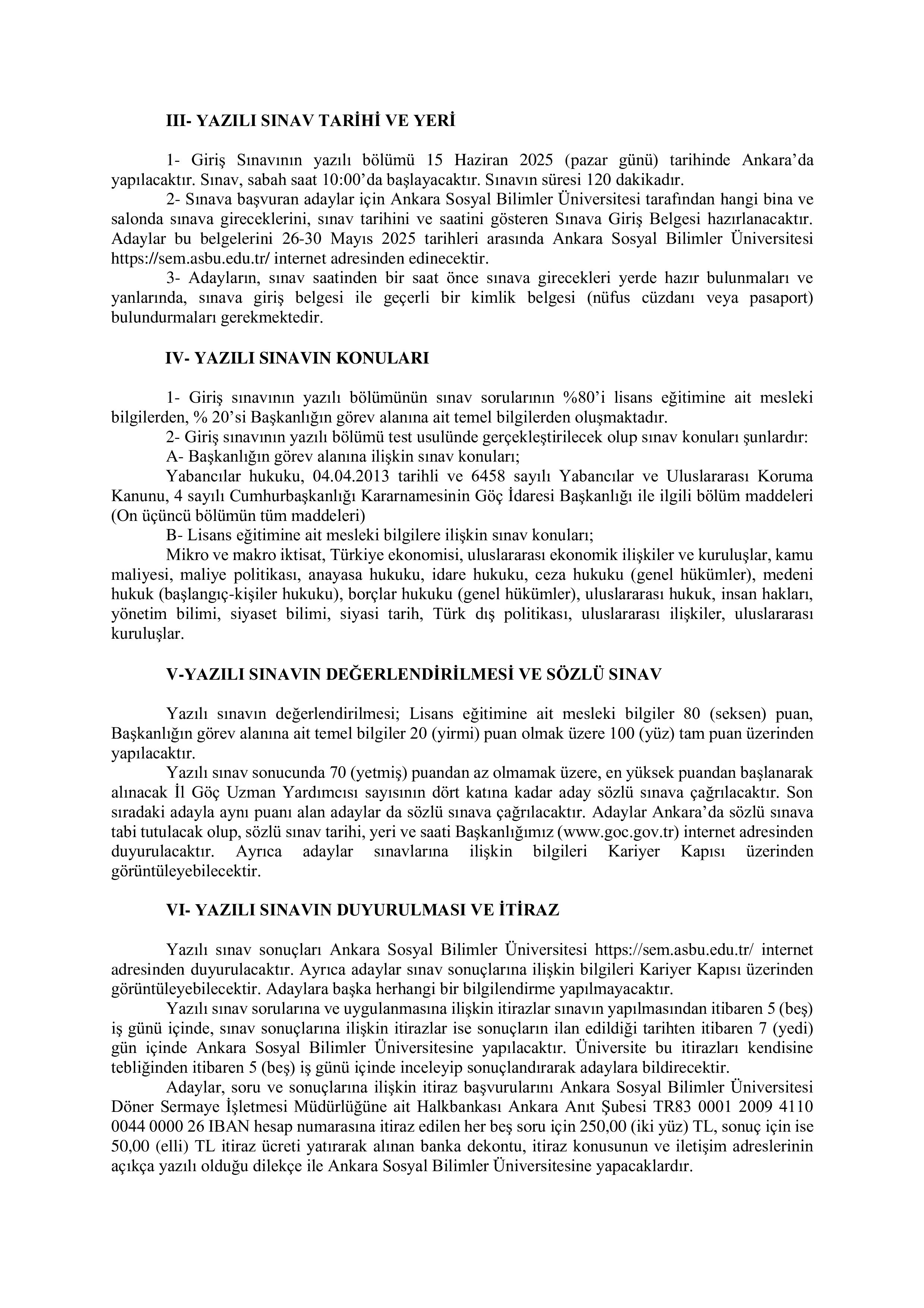 GÖÇ İDARESİ GENEL MÜDÜRLÜĞÜ 40 İL GÖÇ UZMAN YARDIMCISI ALACAK ( 15 Mayıs - 20 Mayıs) İlan İçeriği Sayfa 2