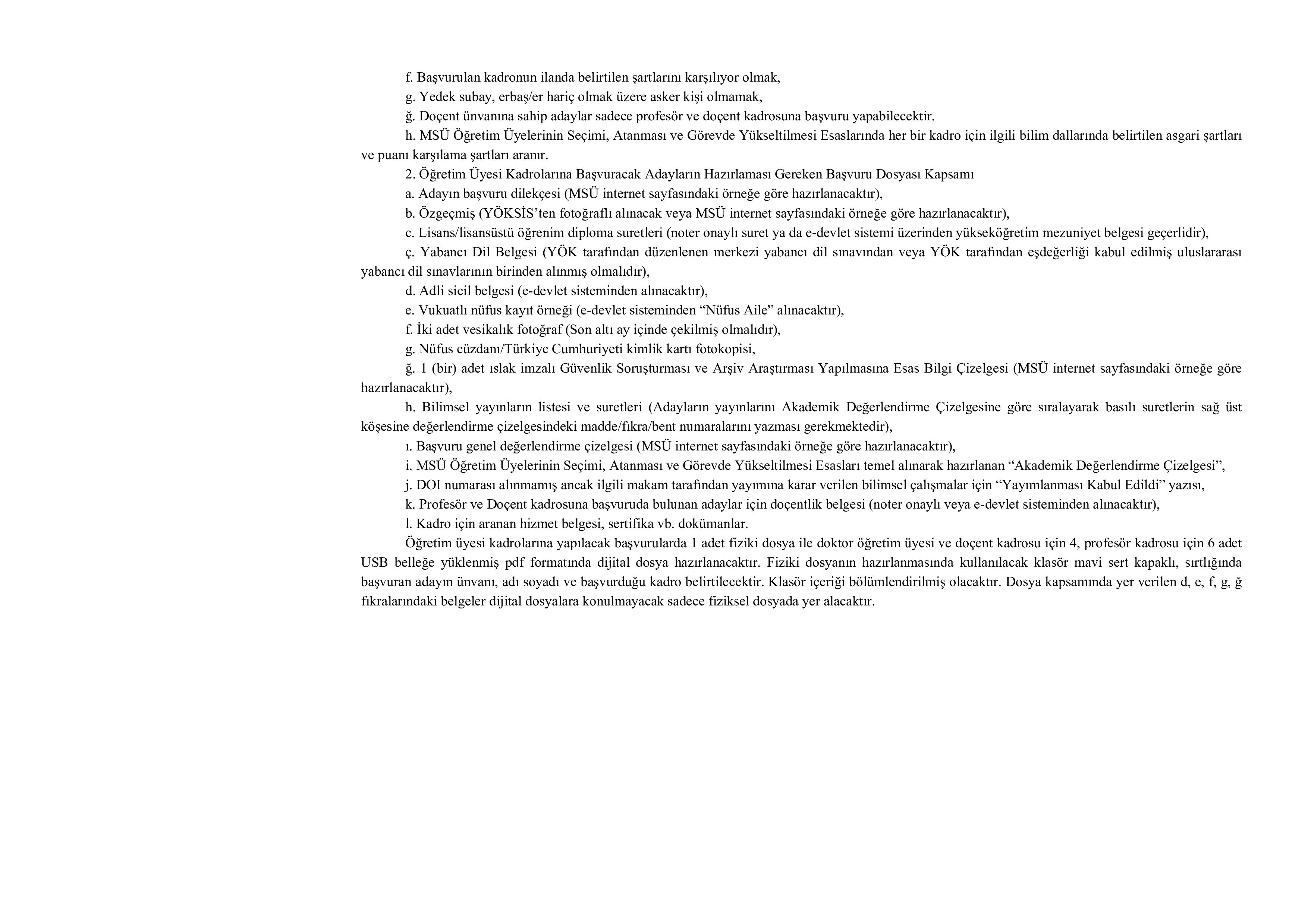 MİLLİ SAVUNMA ÜNİVERSİTESİ 24 ÖĞRETİM ELEMANI ALACAK ( 16 Aralık - 30 Aralık) İlan İçeriği Sayfa 2