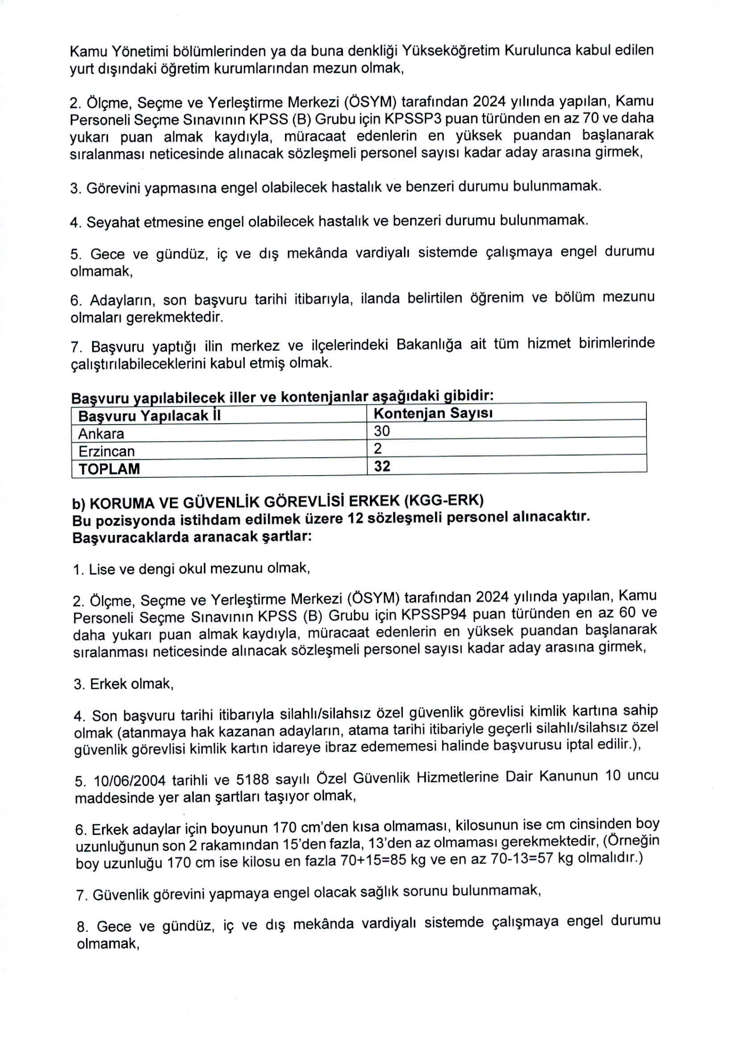 İlan İçeriği Sayfa 2 KÜLTÜR VE TURİZM BAKANLIĞI 72 SÖZLEŞMELİ PERSONEL ALACAK ( 19 Haziran - 3 Temmuz) İlan İçeriği Sayfa 2