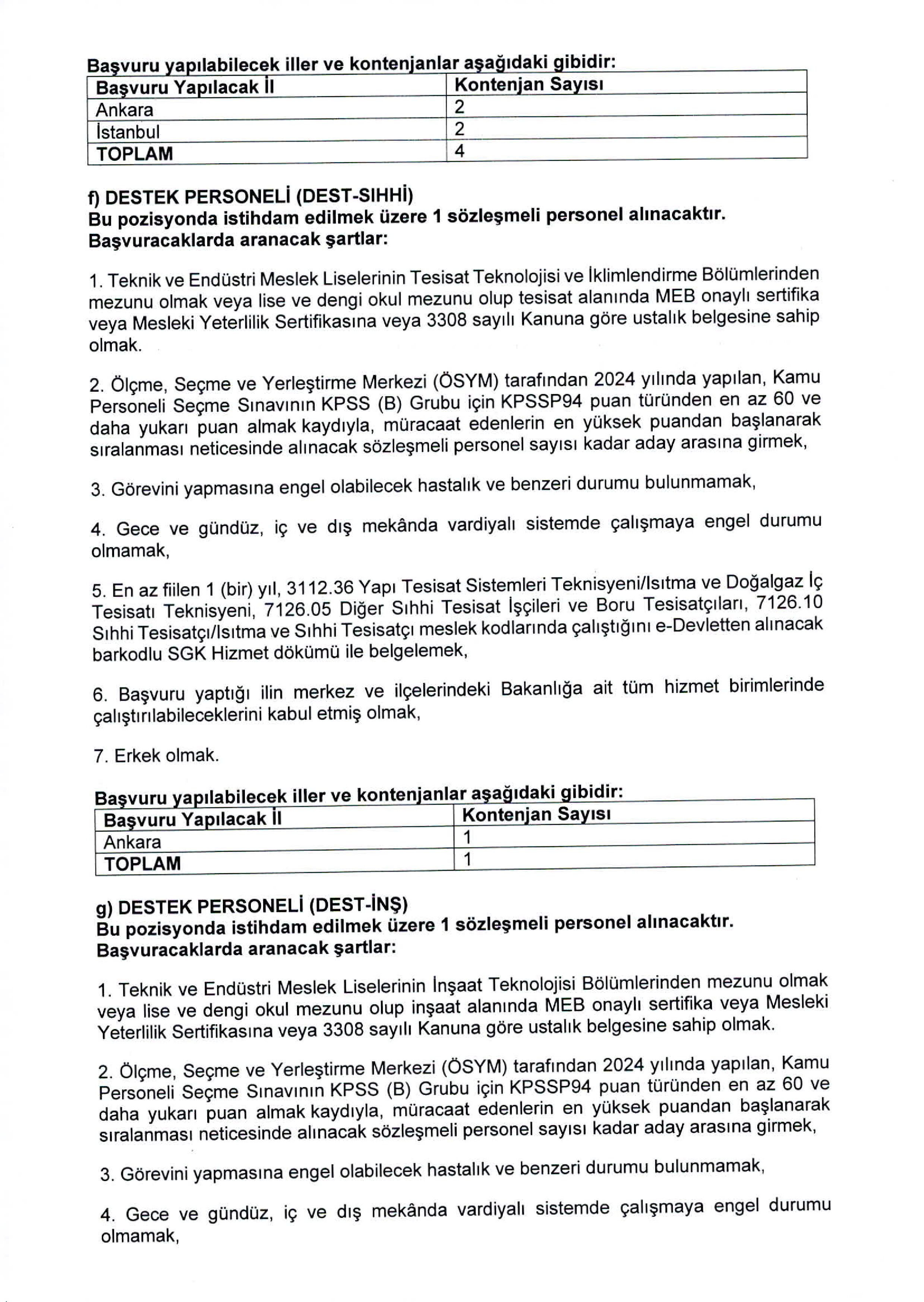 İlan İçeriği Sayfa 5 KÜLTÜR VE TURİZM BAKANLIĞI 72 SÖZLEŞMELİ PERSONEL ALACAK ( 19 Haziran - 3 Temmuz) İlan İçeriği Sayfa 5