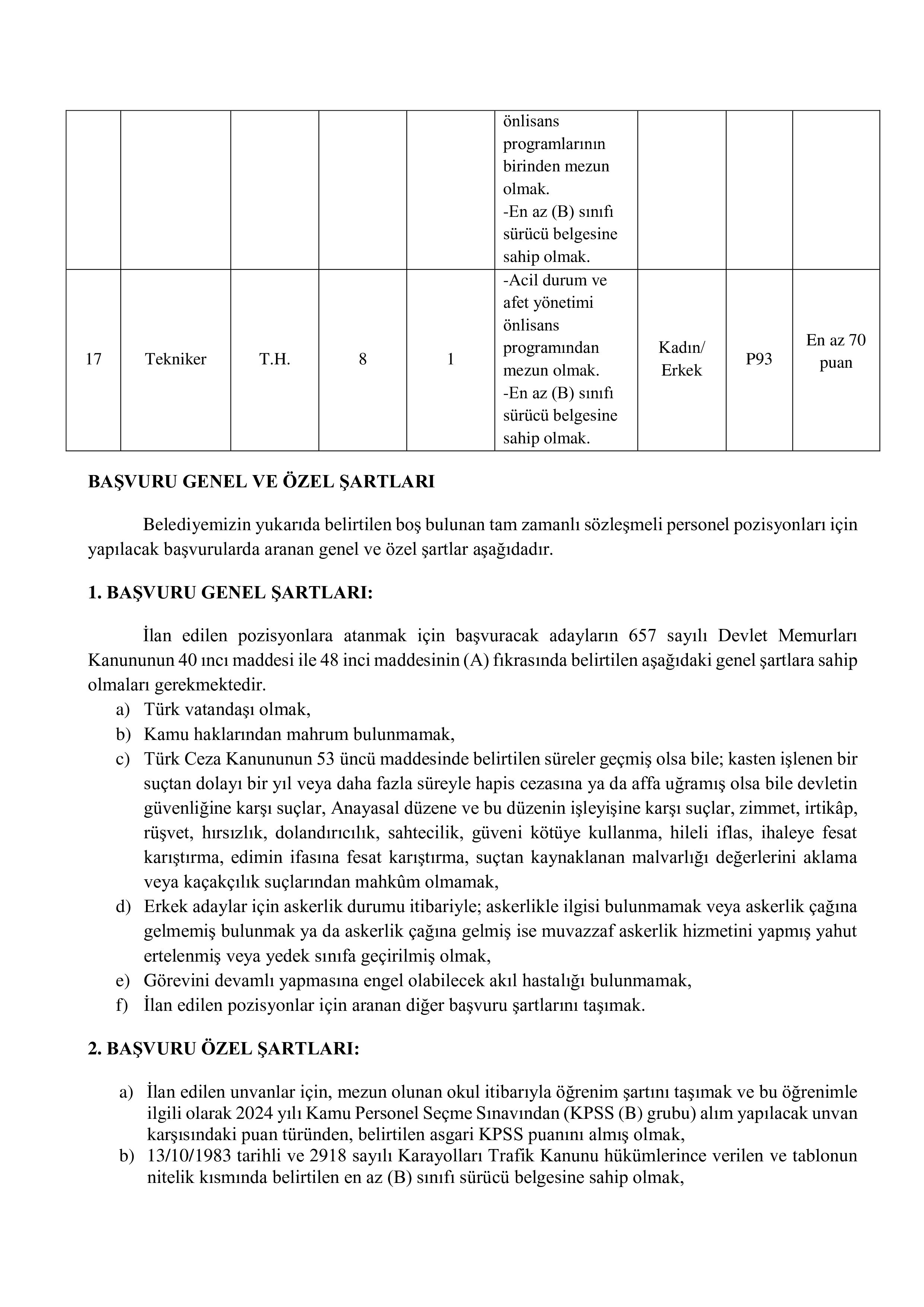 İlan İçeriği Sayfa 5 ESENLER BELEDİYE BAŞKANLIĞI 36 SÖZLEŞMELİ PERSONEL ALACAK ( 30 Mart - 3 Nisan) İlan İçeriği Sayfa 5