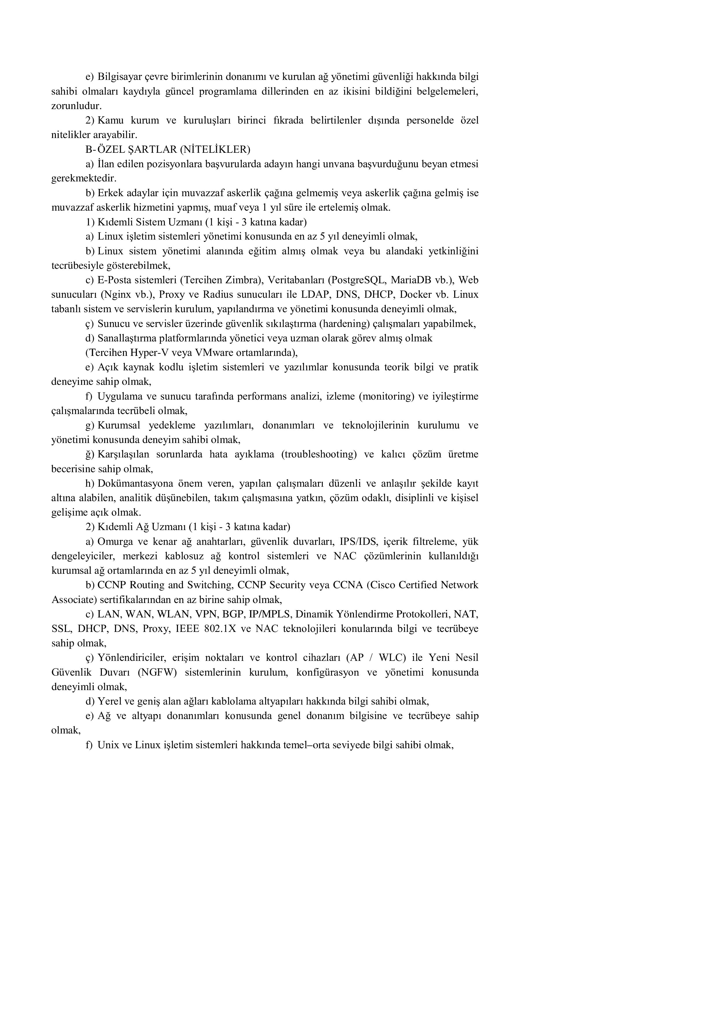 MARMARA ÜNİVERSİTESİ 2  SÖZLEŞMELİ BİLİŞİM PERSONELİ ALACAK ( 2 Şubat - 16 Şubat) İlan İçeriği Sayfa 2