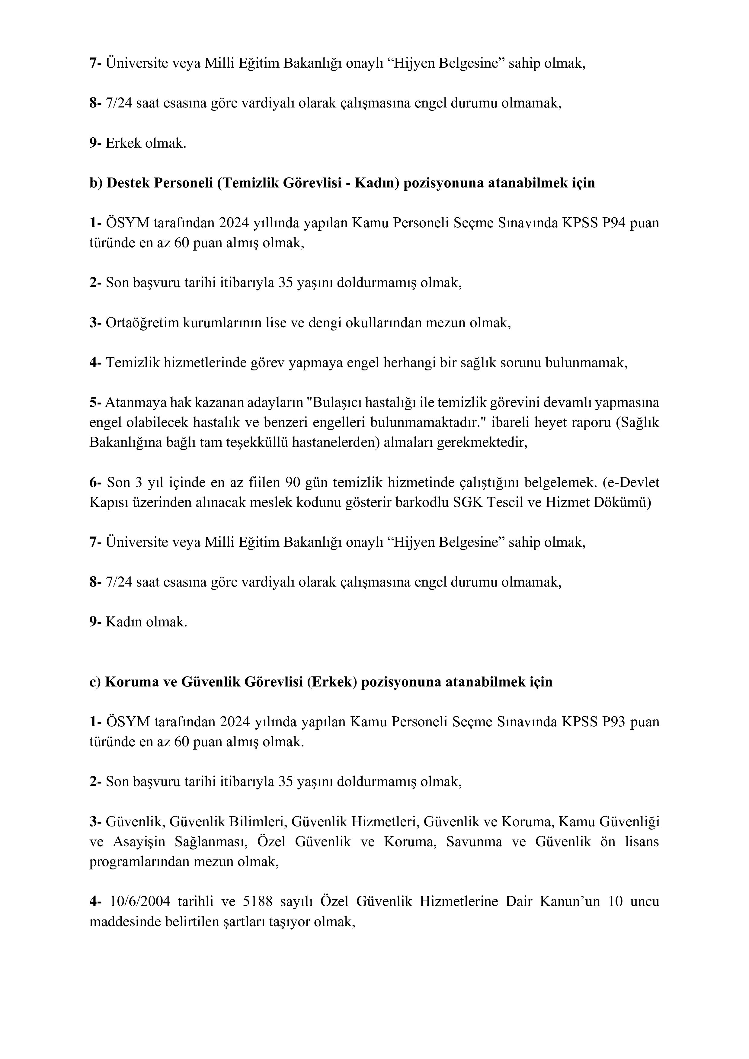 DEVLET OPERA VE BALESİ GENEL MÜDÜRLÜĞÜ 32 SÖZLEŞMELİ PERSONEL ALACAK ( 20 Ekim - 3 Kasım) İlan İçeriği Sayfa 4