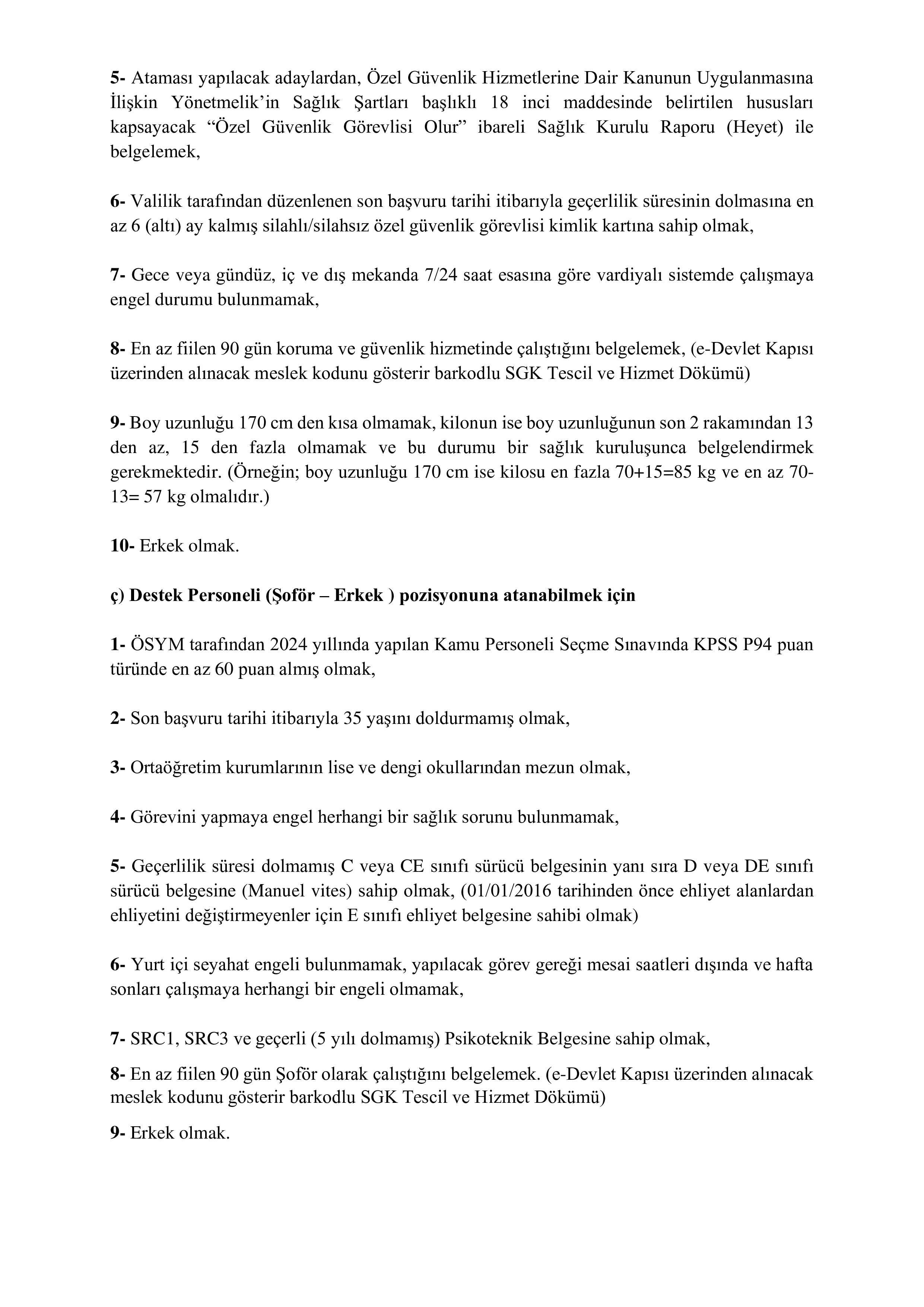 DEVLET OPERA VE BALESİ GENEL MÜDÜRLÜĞÜ 32 SÖZLEŞMELİ PERSONEL ALACAK ( 20 Ekim - 3 Kasım) İlan İçeriği Sayfa 5