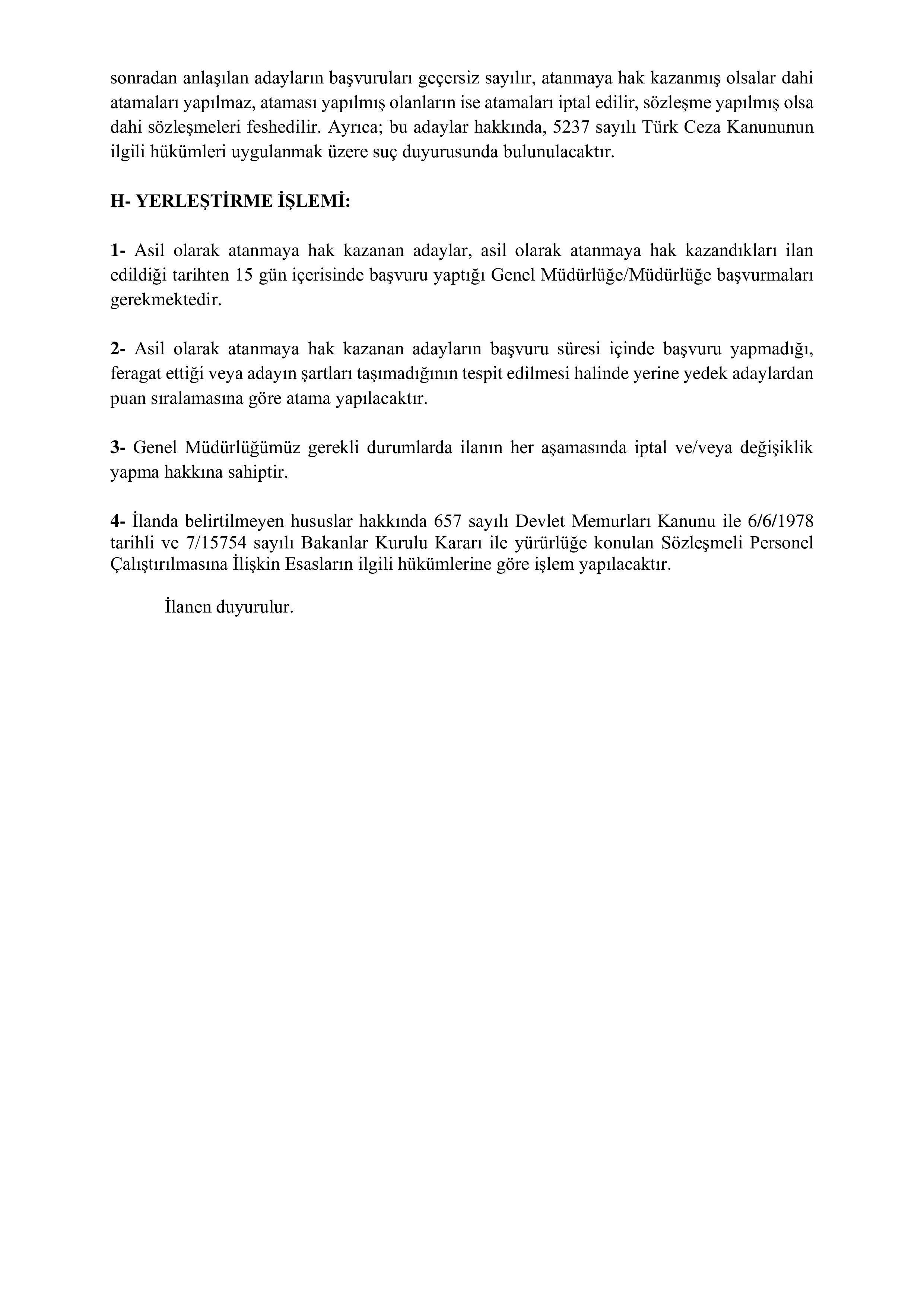 DEVLET OPERA VE BALESİ GENEL MÜDÜRLÜĞÜ 32 SÖZLEŞMELİ PERSONEL ALACAK ( 20 Ekim - 3 Kasım) İlan İçeriği Sayfa 9