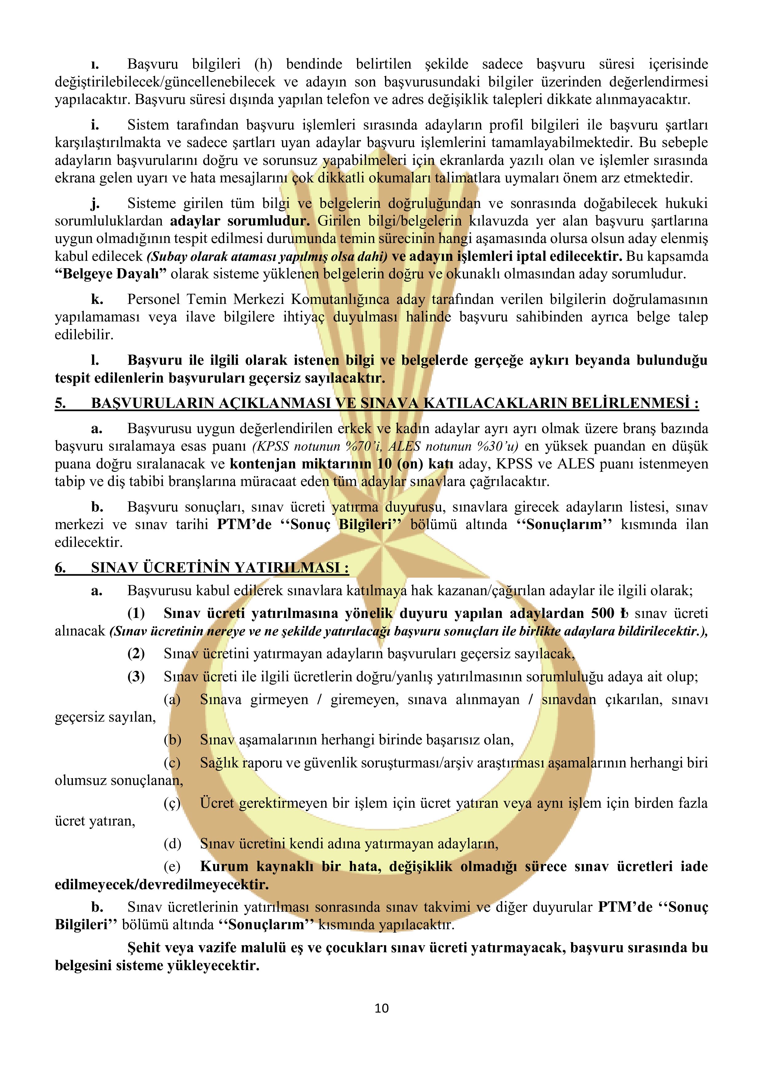 İlan İçeriği Sayfa 10 JANDARMA GENEL KOMUTANLIĞI 246 MUVAZZAF/SÖZLEŞMELİ SUBAY TEMİN EDECEKTİR ( 20 Ekim - 3 Kasım) İlan İçeriği Sayfa 10