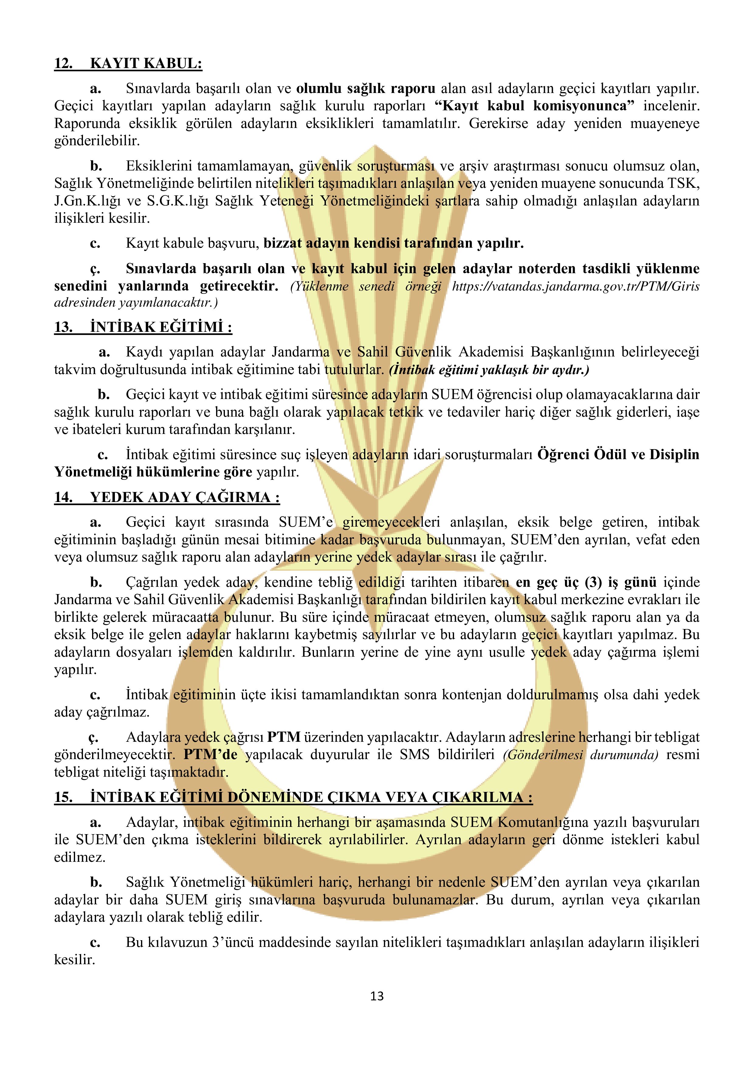 İlan İçeriği Sayfa 13 JANDARMA GENEL KOMUTANLIĞI 246 MUVAZZAF/SÖZLEŞMELİ SUBAY TEMİN EDECEKTİR ( 20 Ekim - 3 Kasım) İlan İçeriği Sayfa 13