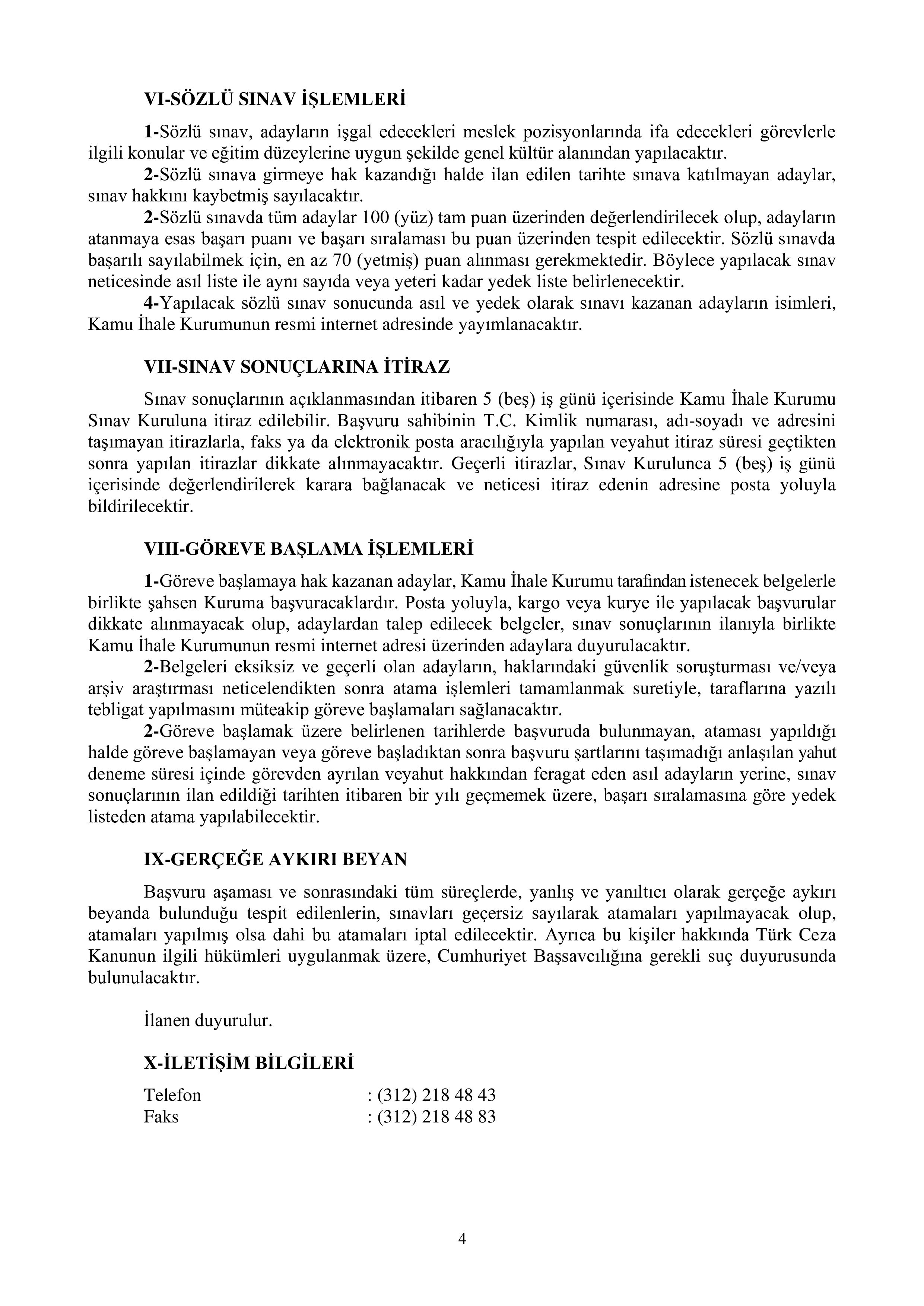 İlan İçeriği Sayfa 4 KAMU İHALE KURUMU 10 SüREKLİ İŞÇİ ALACAK ( 1 Haziran - 5 Haziran) İlan İçeriği Sayfa 4