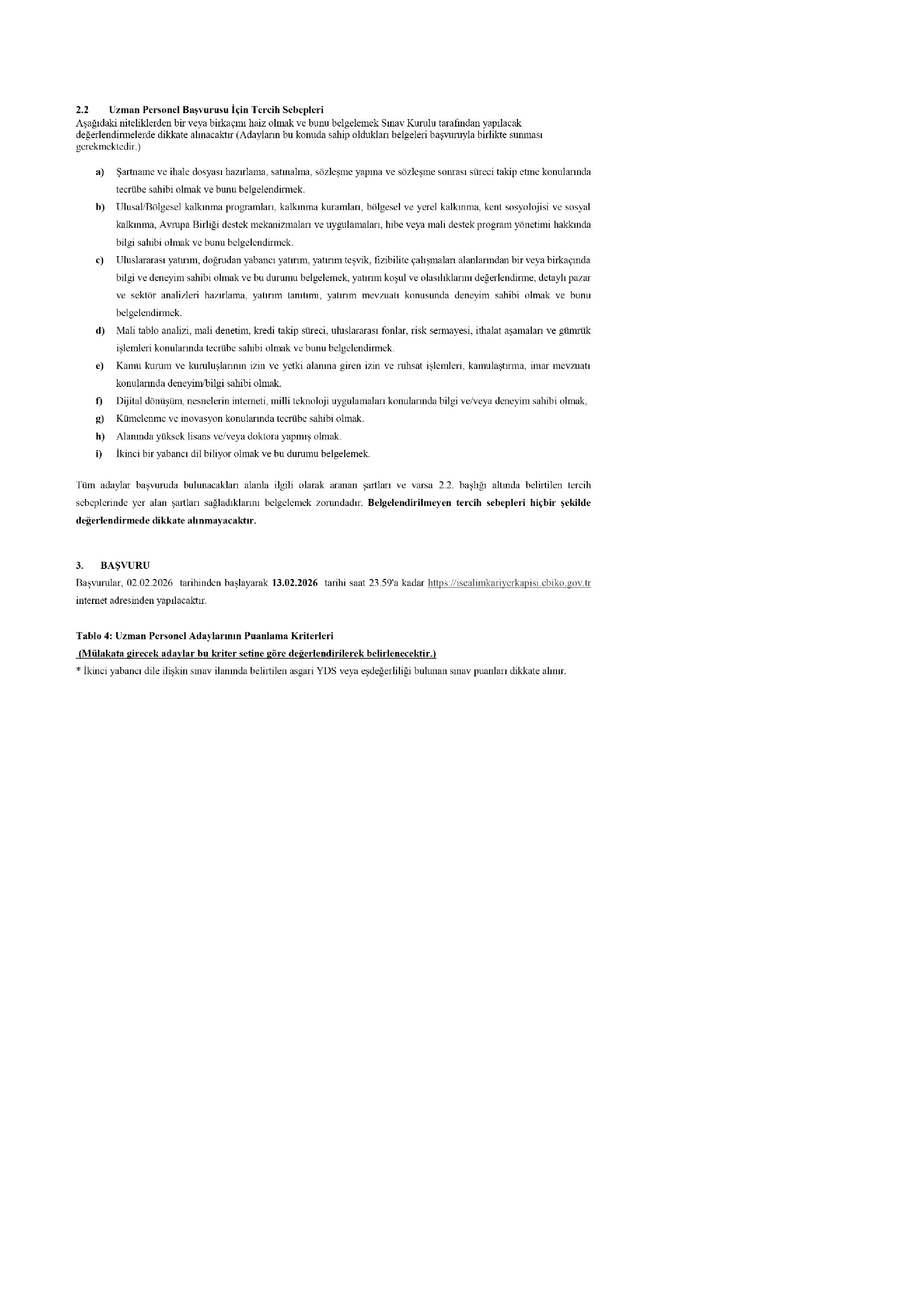 ÇUKUROVA KALKINMA AJANSI 4  UZMAN ALACAK ( 2 Şubat - 13 Şubat) İlan İçeriği Sayfa 3