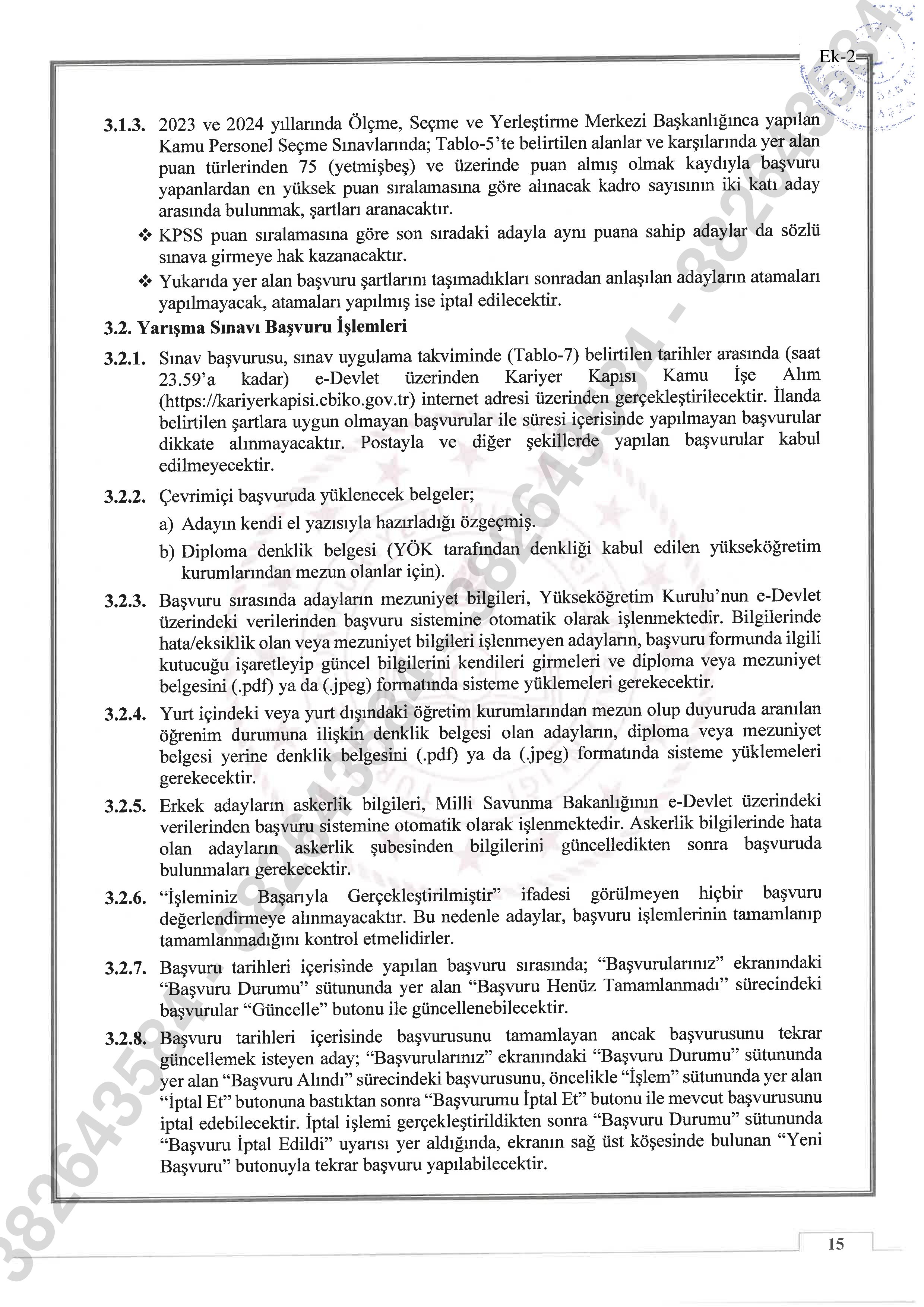 İlan İçeriği Sayfa 15 MİLLİ EĞİTİM BAKANLIĞI 100 MÜFETTİŞ YARDIMCISI ALACAK ( 14 Ekim - 25 Ekim) İlan İçeriği Sayfa 15