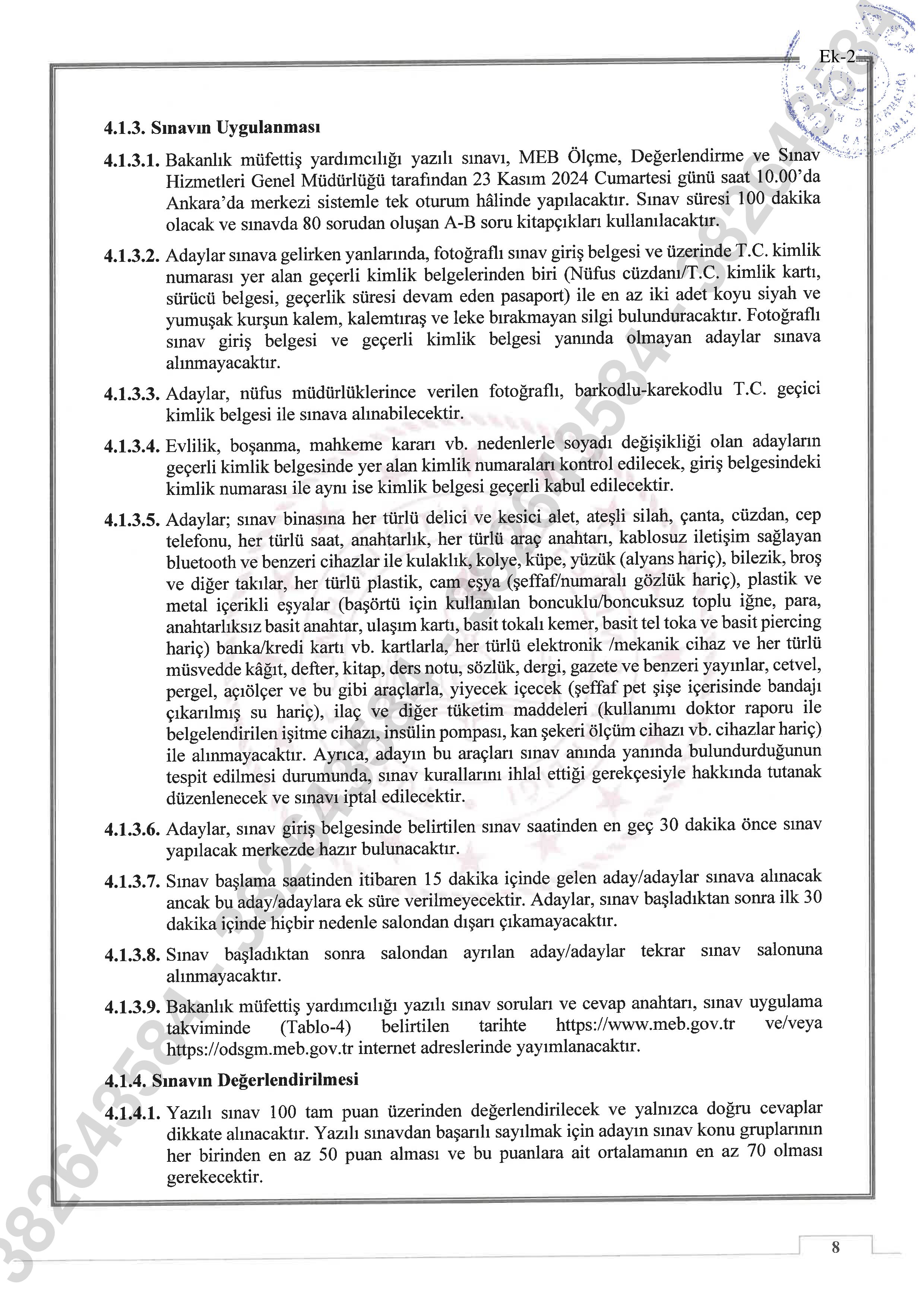 İlan İçeriği Sayfa 8 MİLLİ EĞİTİM BAKANLIĞI 100 MÜFETTİŞ YARDIMCISI ALACAK ( 14 Ekim - 25 Ekim) İlan İçeriği Sayfa 8