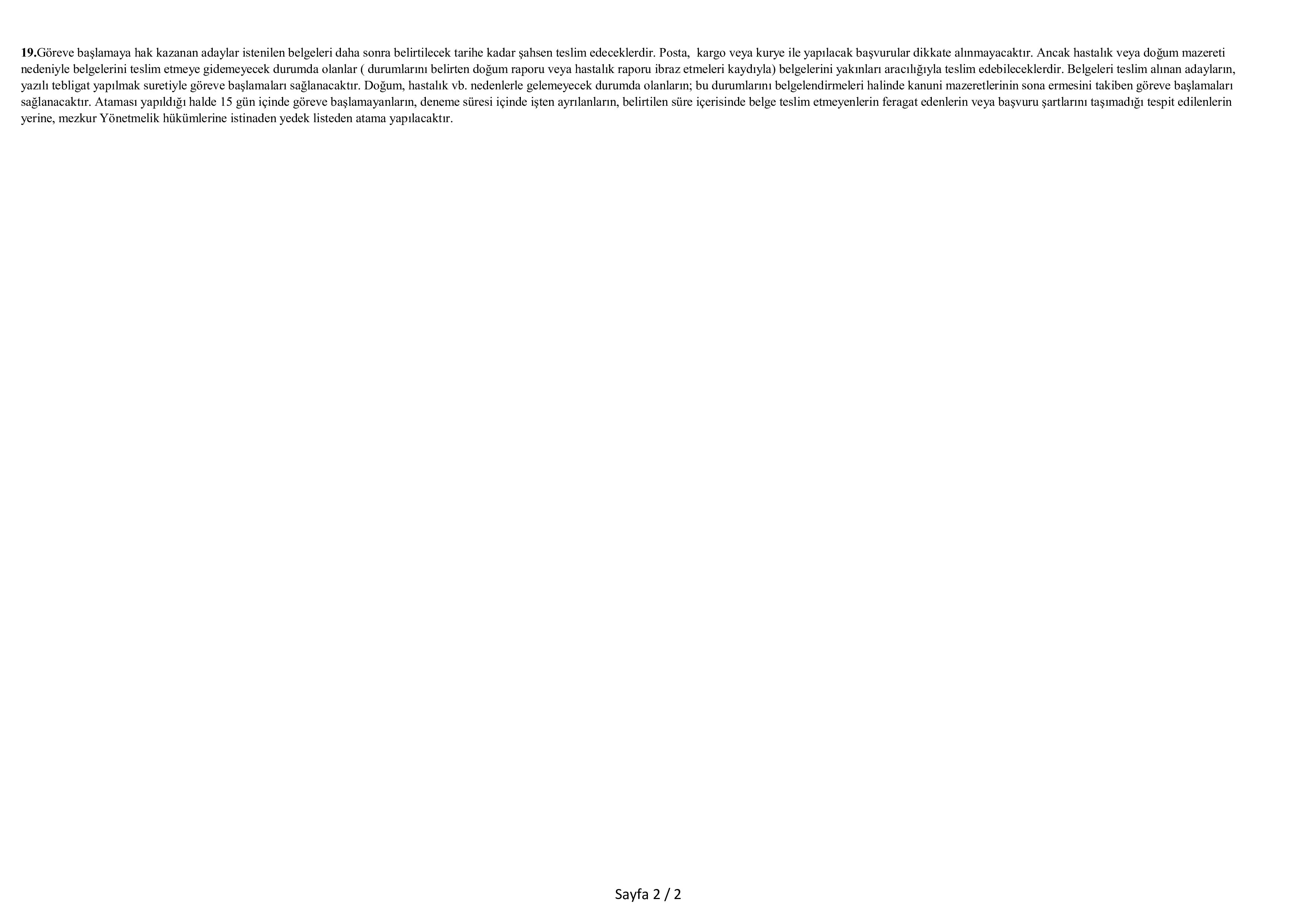 İlan İçeriği Sayfa 2 KARAYOLLARI GENEL MÜDÜRLÜĞÜ 1 TMY İŞÇİ ALACAK ( 23 Mart - 27 Mart) İlan İçeriği Sayfa 2