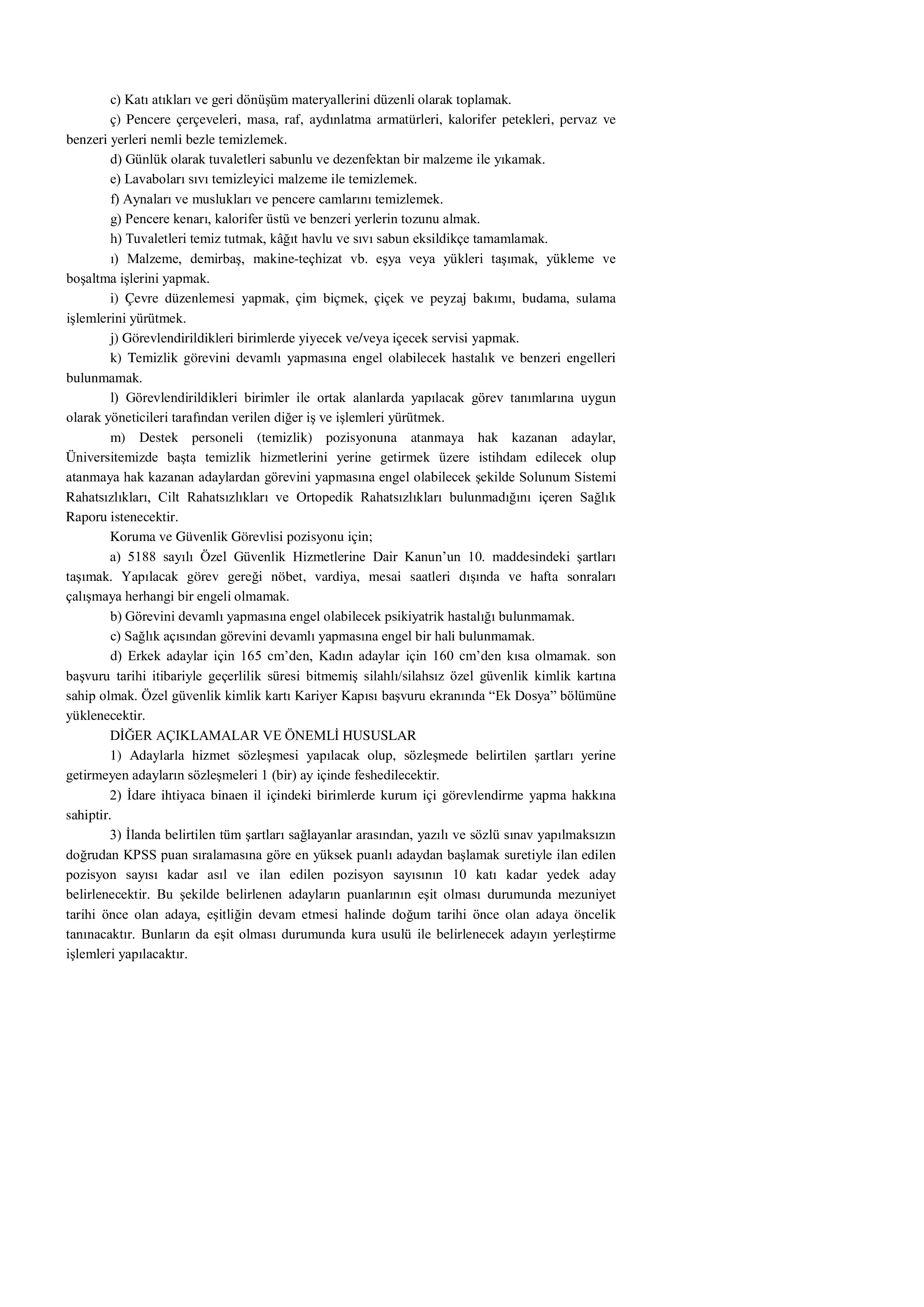 İlan İçeriği Sayfa 2 MARDİN ARTUKLU ÜNİVERSİTESİ 4 SÖZLEŞMELİ PERSONEL ALACAK ( 23 Ocak - 6 Şubat) İlan İçeriği Sayfa 2