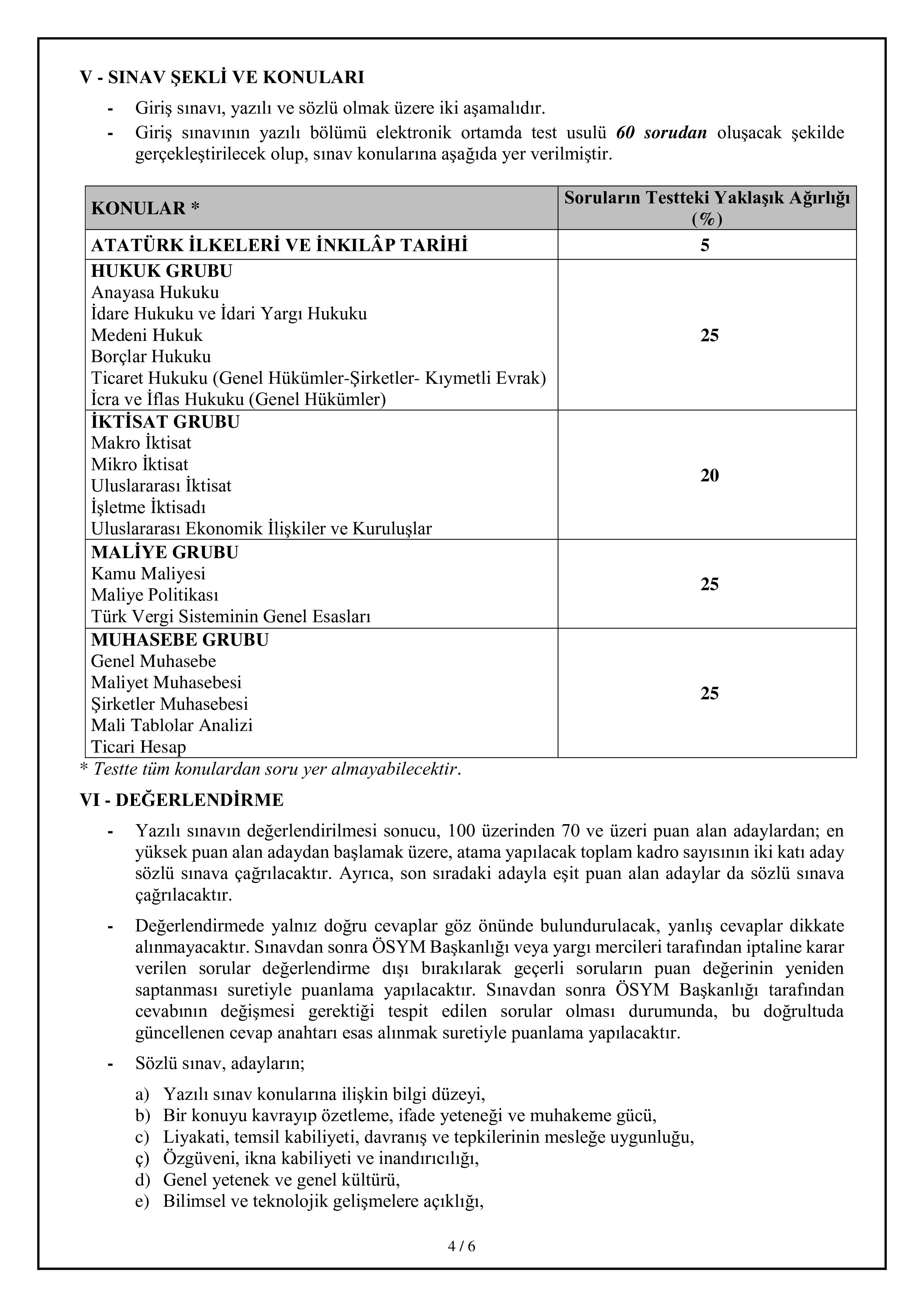 GELİR İDARESİ BAŞKANLIĞI 655 GELİR UZMAN YARDIMCISI ALACAK ( 14 Ocak - 21 Ocak) İlan İçeriği Sayfa 4