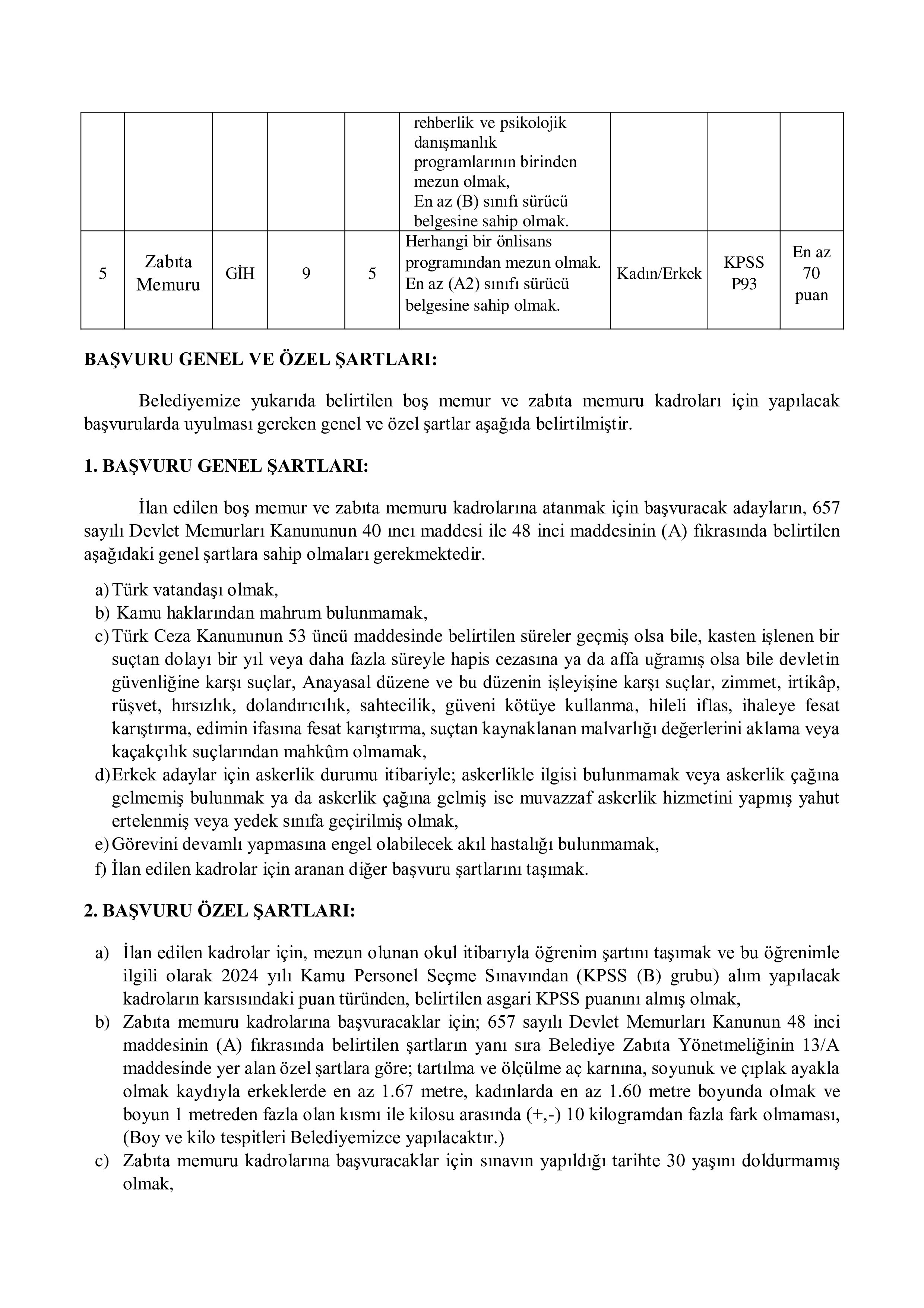 BEYOĞLU (İSTANBUL) BELEDİYE BAŞKANLIĞI 26 MEMUR ALACAK ( 25 Aralık - 31 Aralık) İlan İçeriği Sayfa 2