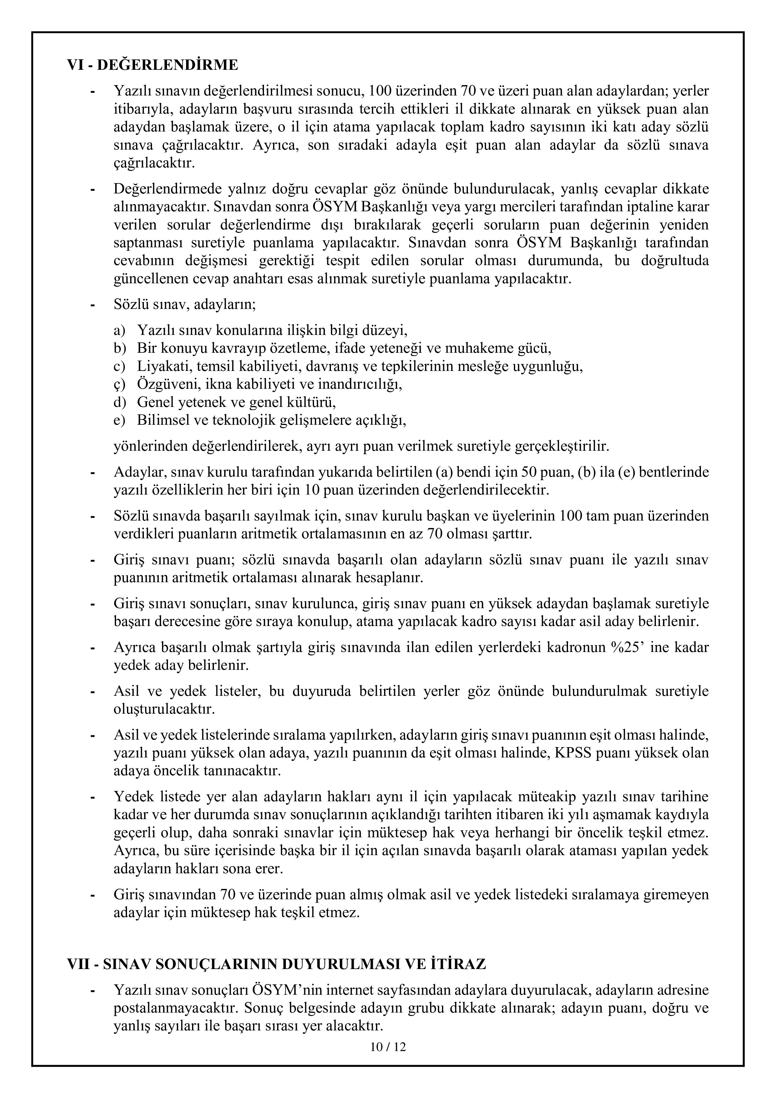 GELİR İDARESİ BAŞKANLIĞI 820 GELİR UZMAN YARDIMCISI ALACAK ( 14 Şubat - 20 Şubat) İlan İçeriği Sayfa 10