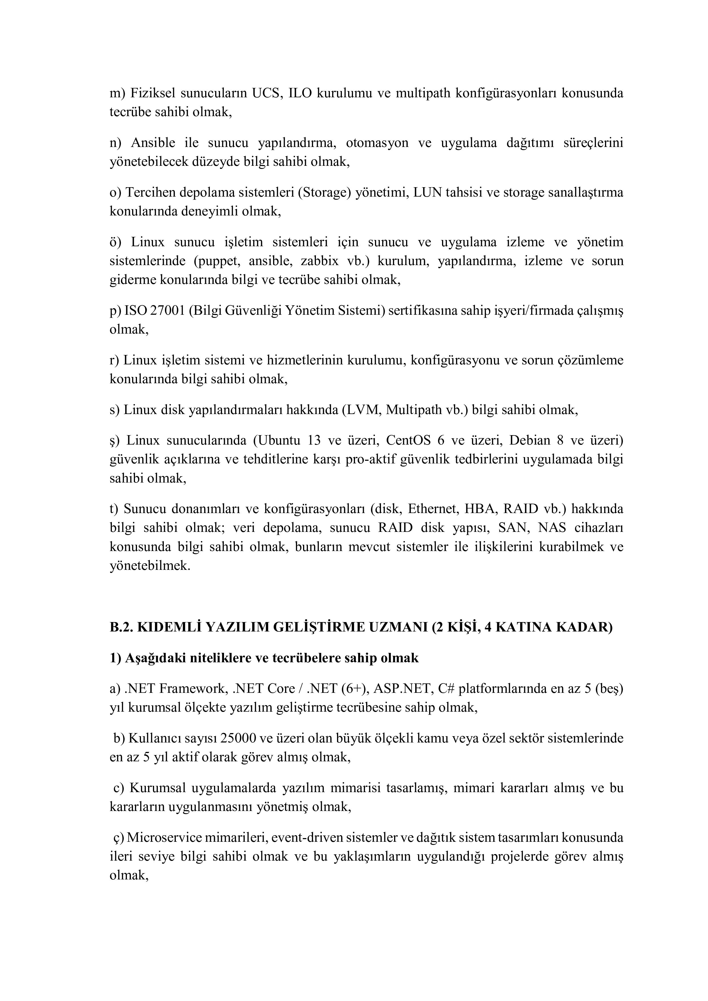 YILDIZ TEKNİK ÜNİVERSİTESİ 3 SÖZLEŞMELİ BİLİŞİM PERSONELİ ALACAK ( 25 Şubat - 11 Mart) İlan İçeriği Sayfa 3