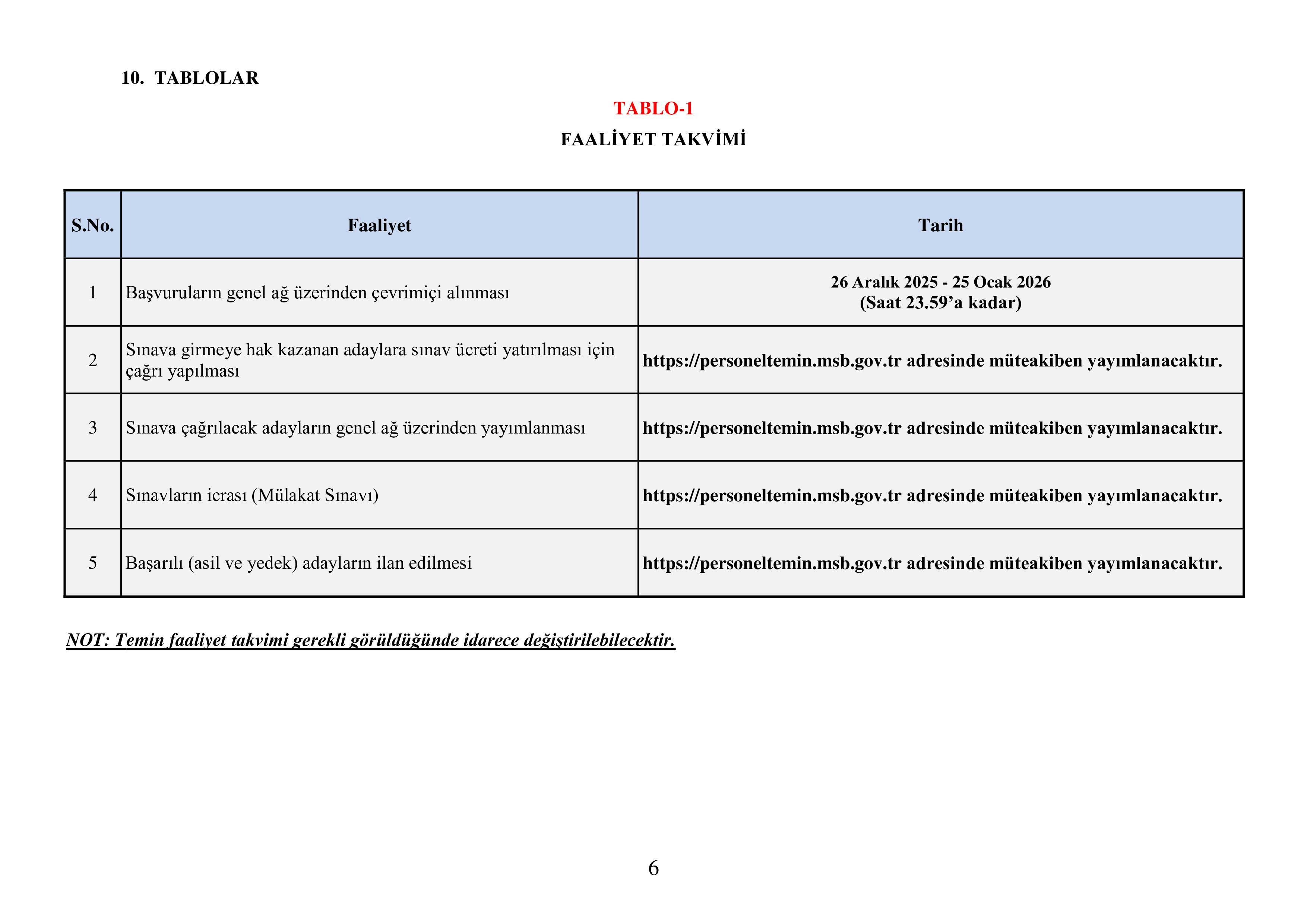 MİLLİ SAVUNMA BAKANLIĞI 2025 YILI MİLLÎ SAVUNMA BAKANLIĞI, GENELKURMAY BAŞKANLIĞI, KUVVET KOMUTANLIKLARI VE MİLLÎ SAVUNMA ÜNİVERSİTESİNE MEMUR TEMİNİ ( 26 Aralık - 25 Ocak) İlan İçeriği Sayfa 7
