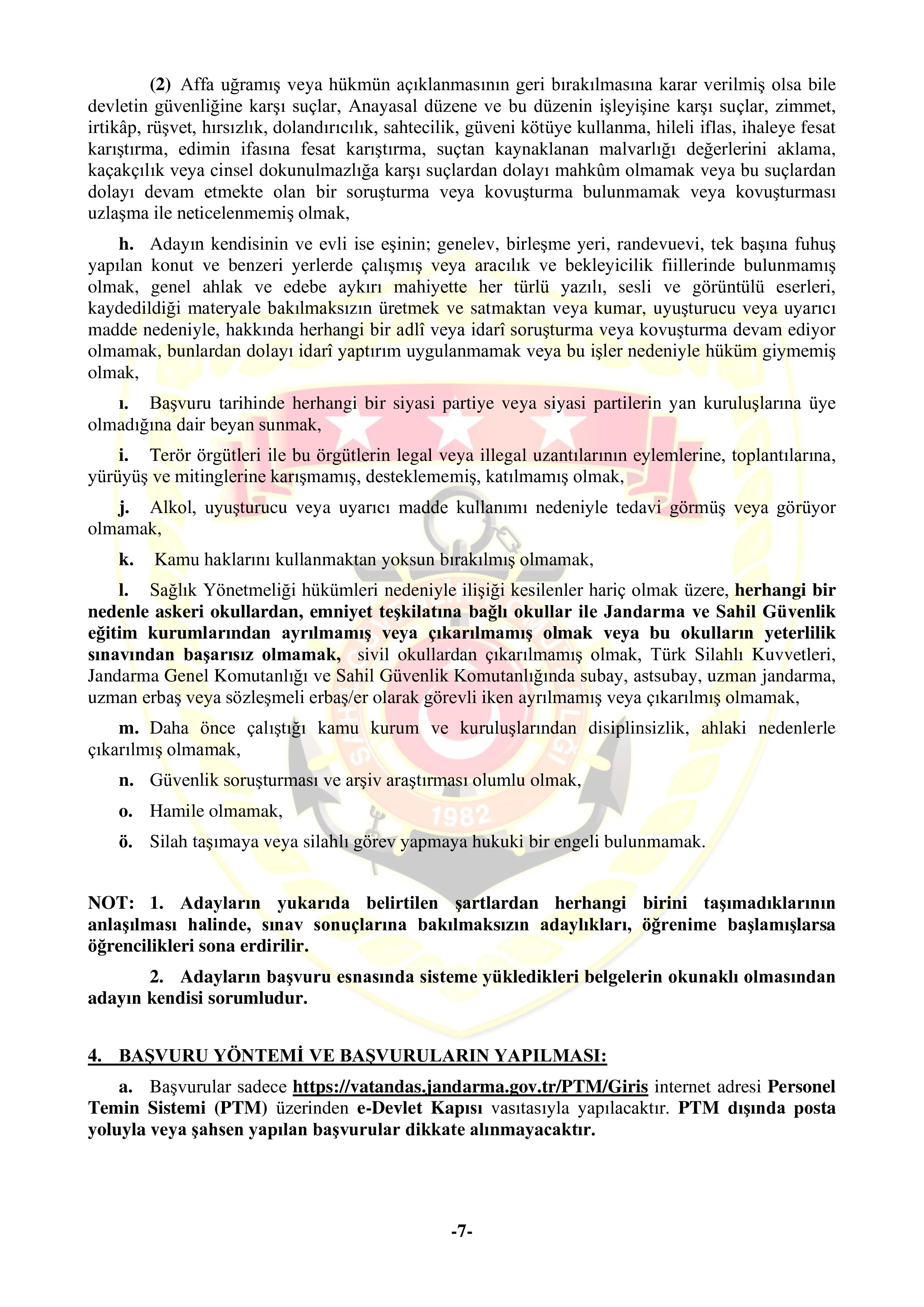 İlan İçeriği Sayfa 7 SAHİL GÜVENLİK KOMUTANLIĞI 200 SÖZLEŞMELİ ASTSUBAY TEMİN EDECEKTİR ( 26 Ocak - 9 Şubat) İlan İçeriği Sayfa 7