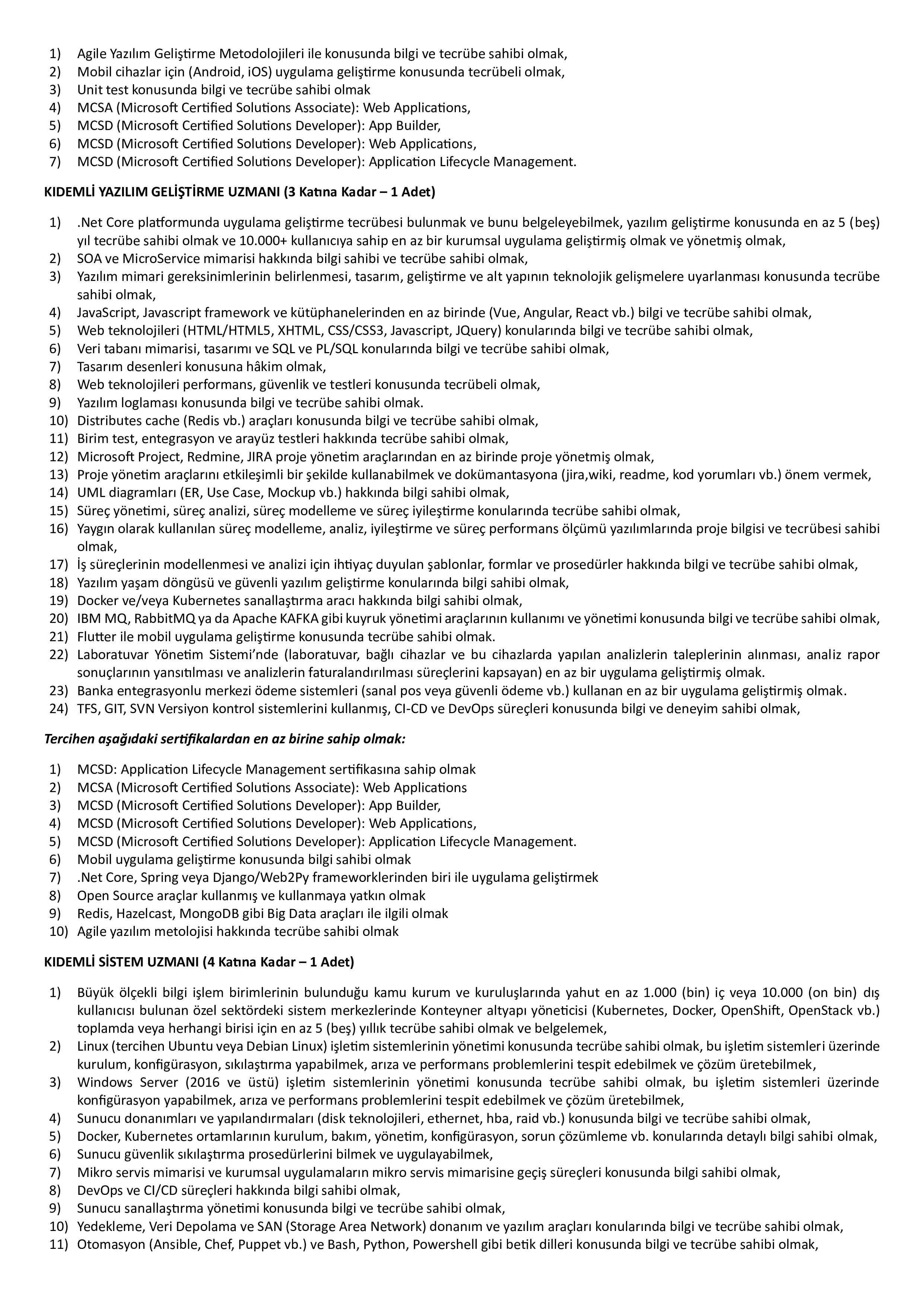 İlan İçeriği Sayfa 2 GAZİ ÜNİVERSİTESİ 6 ADET SÖZLEŞMELİ BİLİŞİM PERSONELİ ALACAK ( 27 Ekim - 10 Kasım) İlan İçeriği Sayfa 2