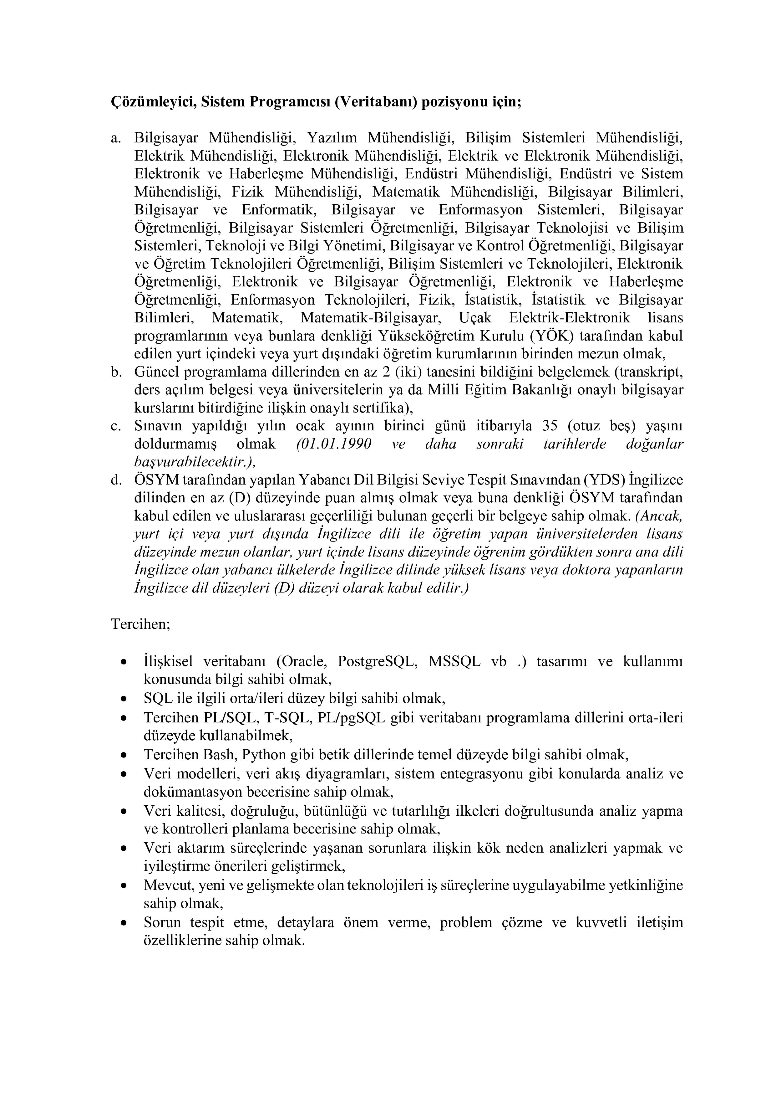 İlan İçeriği Sayfa 5 TÜRKİYE İSTATİSTİK KURUMU BAŞKANLIĞI 10 SÖZLEŞMELİ PERSONEL ALACAK ( 27 Ekim - 10 Kasım) İlan İçeriği Sayfa 5