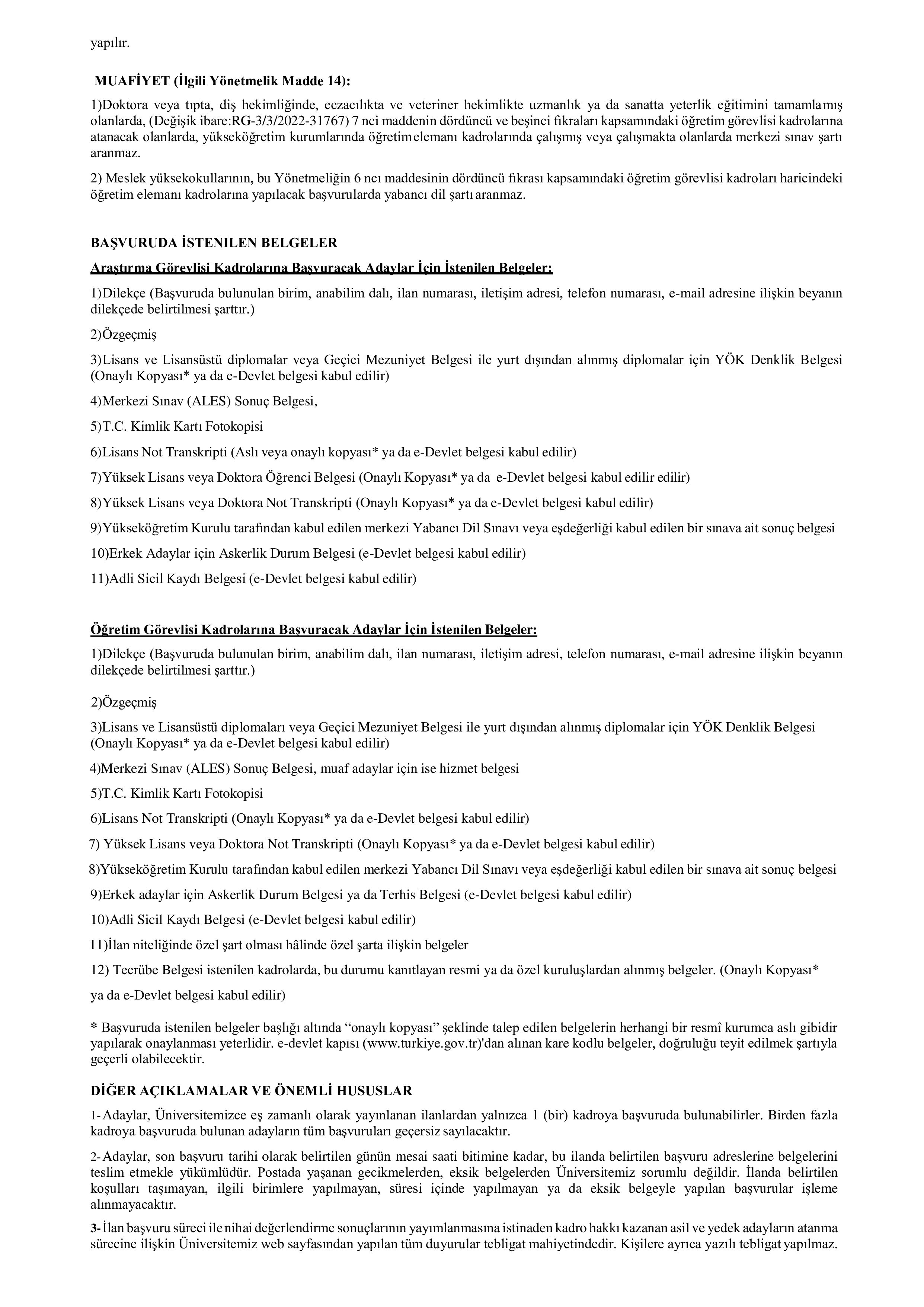 GEBZE TEKNİK ÜNİVERSİTESİ 4  ALACAK ( 28 Aralık - 19 Ocak) İlan İçeriği Sayfa 4