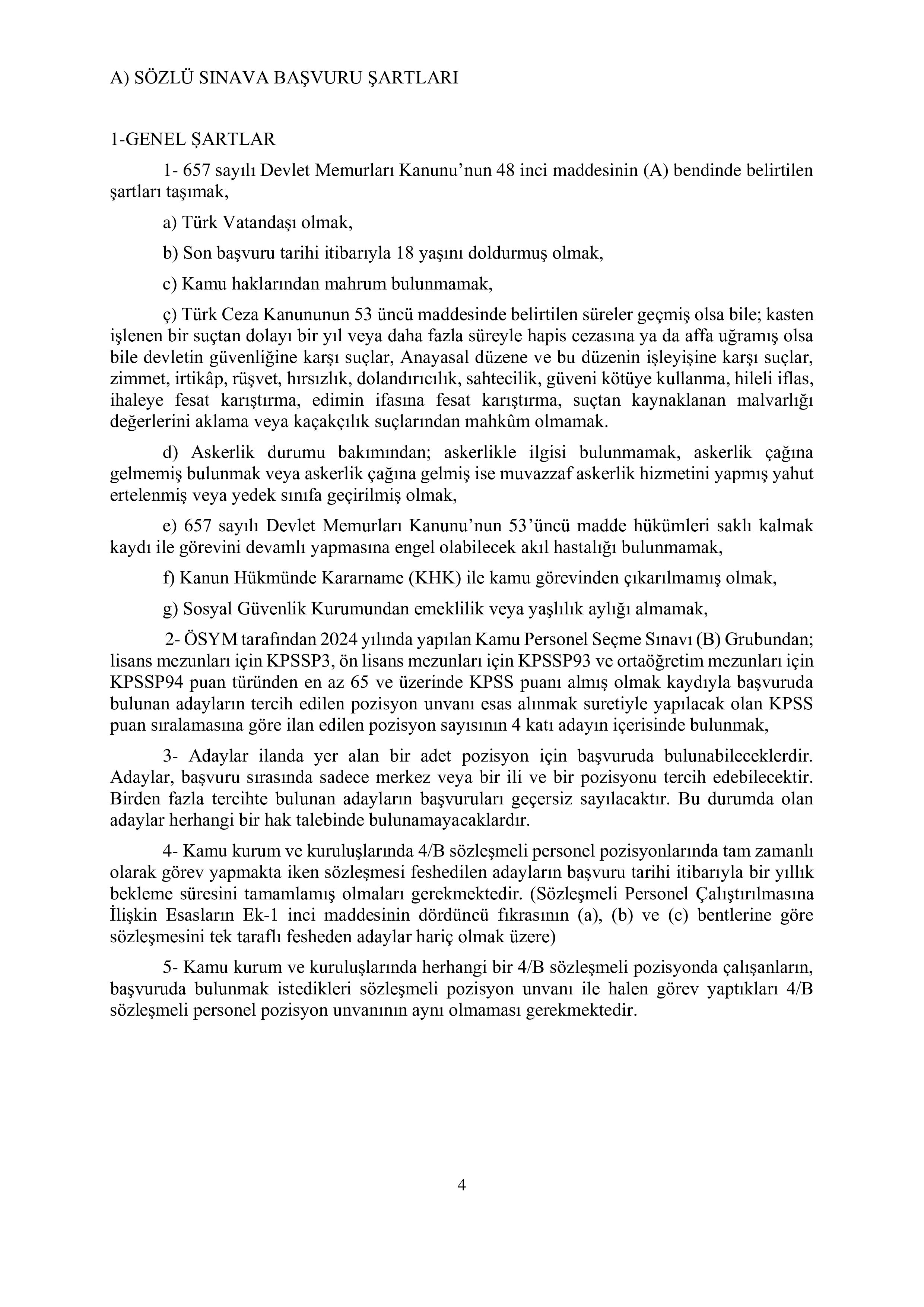 İlan İçeriği Sayfa 4 GÖÇ İDARESİ GENEL MÜDÜRLÜĞÜ 119 SÖZLEŞMELİ PERSONEL ALACAK ( 28 Ekim - 8 Kasım) İlan İçeriği Sayfa 4