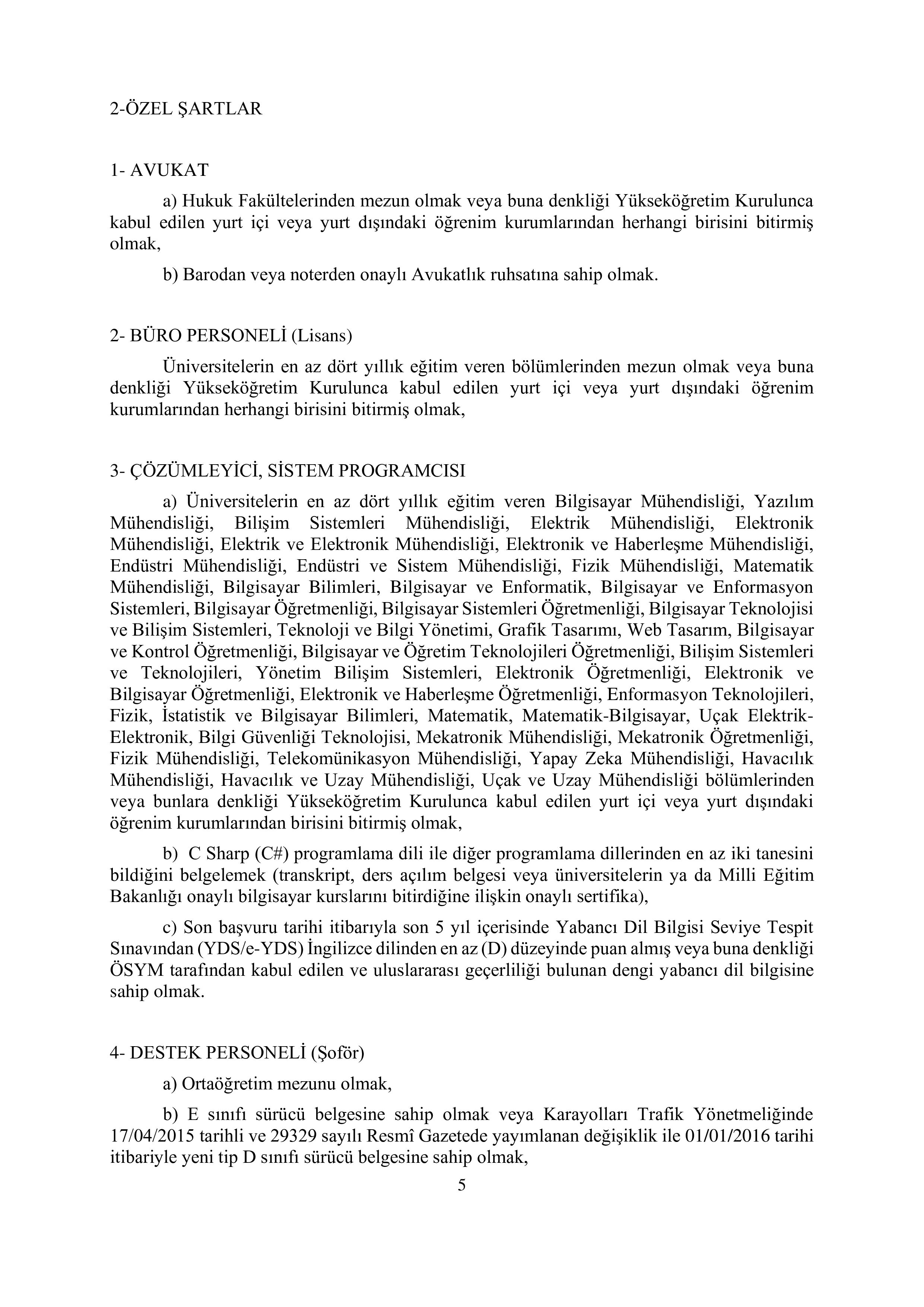 İlan İçeriği Sayfa 5 GÖÇ İDARESİ GENEL MÜDÜRLÜĞÜ 119 SÖZLEŞMELİ PERSONEL ALACAK ( 28 Ekim - 8 Kasım) İlan İçeriği Sayfa 5