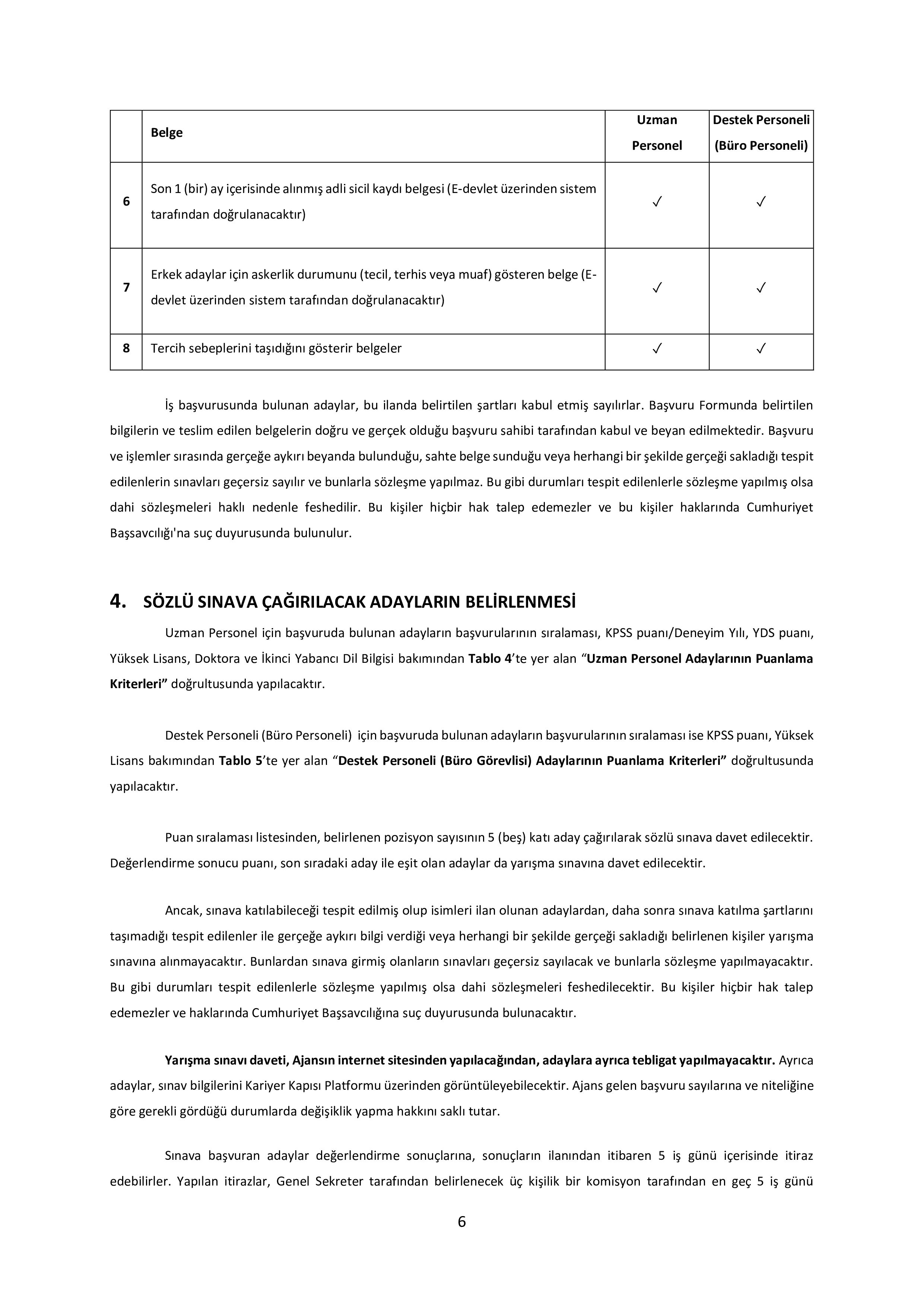 GÜNEY MARMARA KALKINMA AJANSI 2 SÖZLEŞMELİ PERSONEL ALACAK ( 19 Aralık - 2 Ocak) İlan İçeriği Sayfa 6