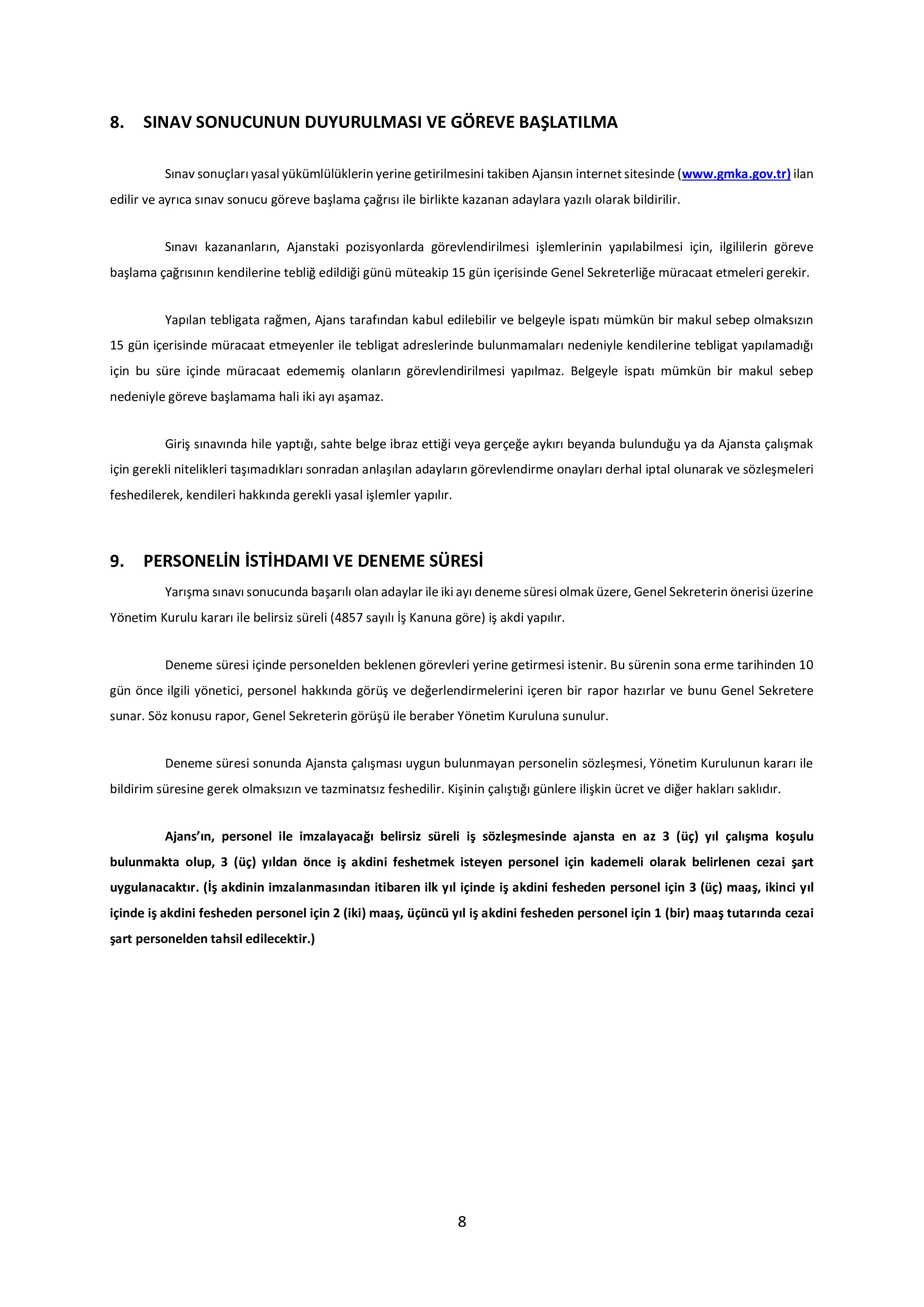 GÜNEY MARMARA KALKINMA AJANSI 2 SÖZLEŞMELİ PERSONEL ALACAK ( 19 Aralık - 2 Ocak) İlan İçeriği Sayfa 8