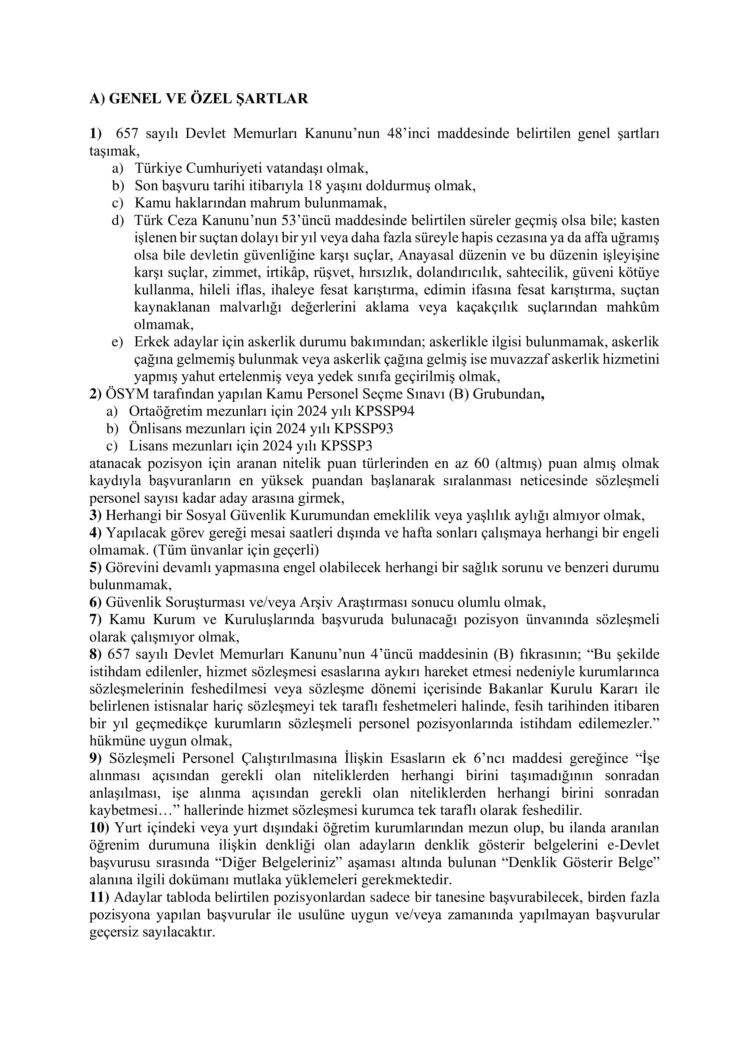 ANADOLU ÜNİVERSİTESİ 23 SÖZLEŞMELİ PERSONEL ALACAK ( 3 Kasım - 17 Kasım) İlan İçeriği Sayfa 3