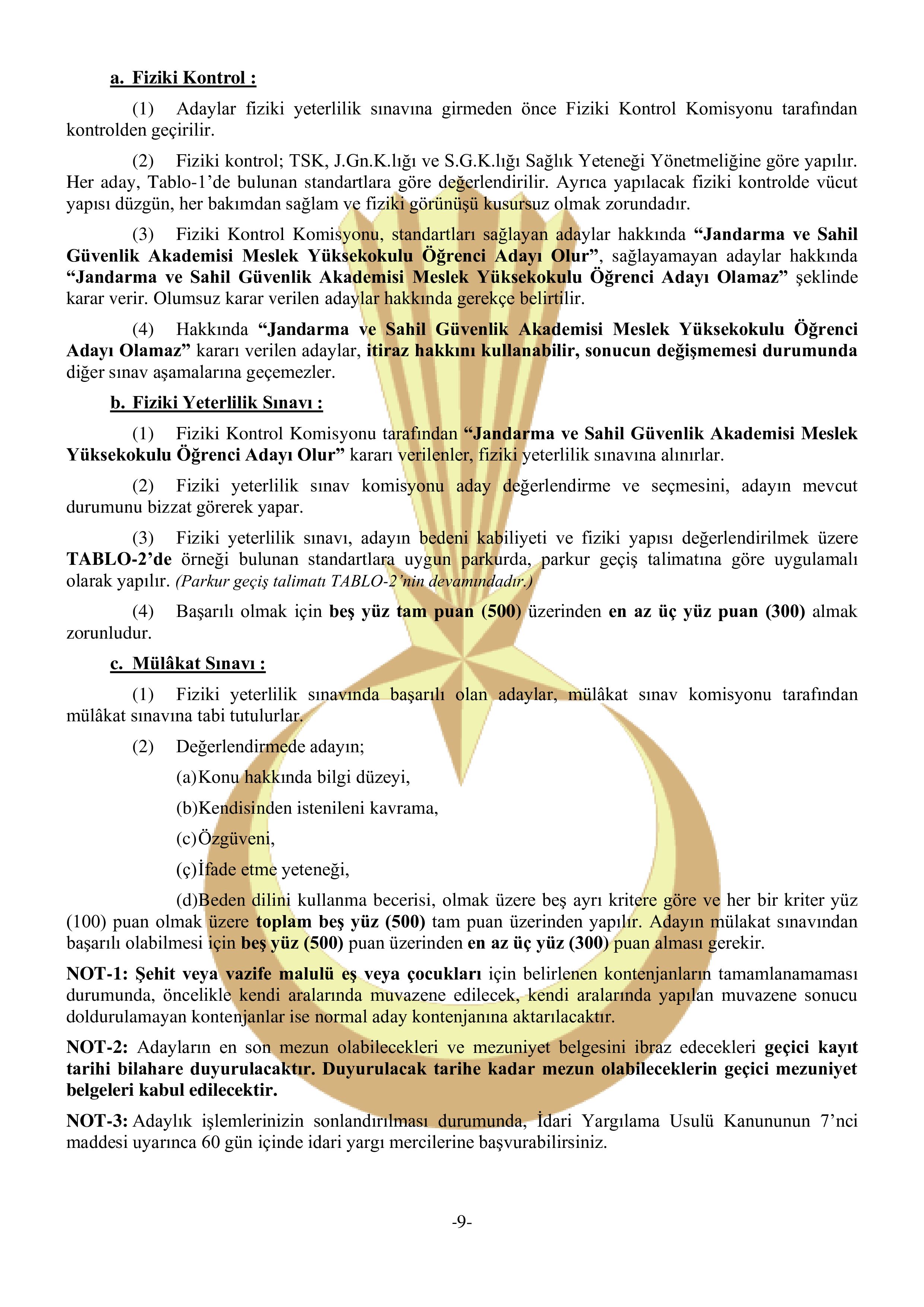 İlan İçeriği Sayfa 9 JANDARMA GENEL KOMUTANLIĞI 350 MUVAZZAF SUBAY ÖĞRENCİ TEMİN EDECEKTİR ( 3 Temmuz - 26 Temmuz) İlan İçeriği Sayfa 9