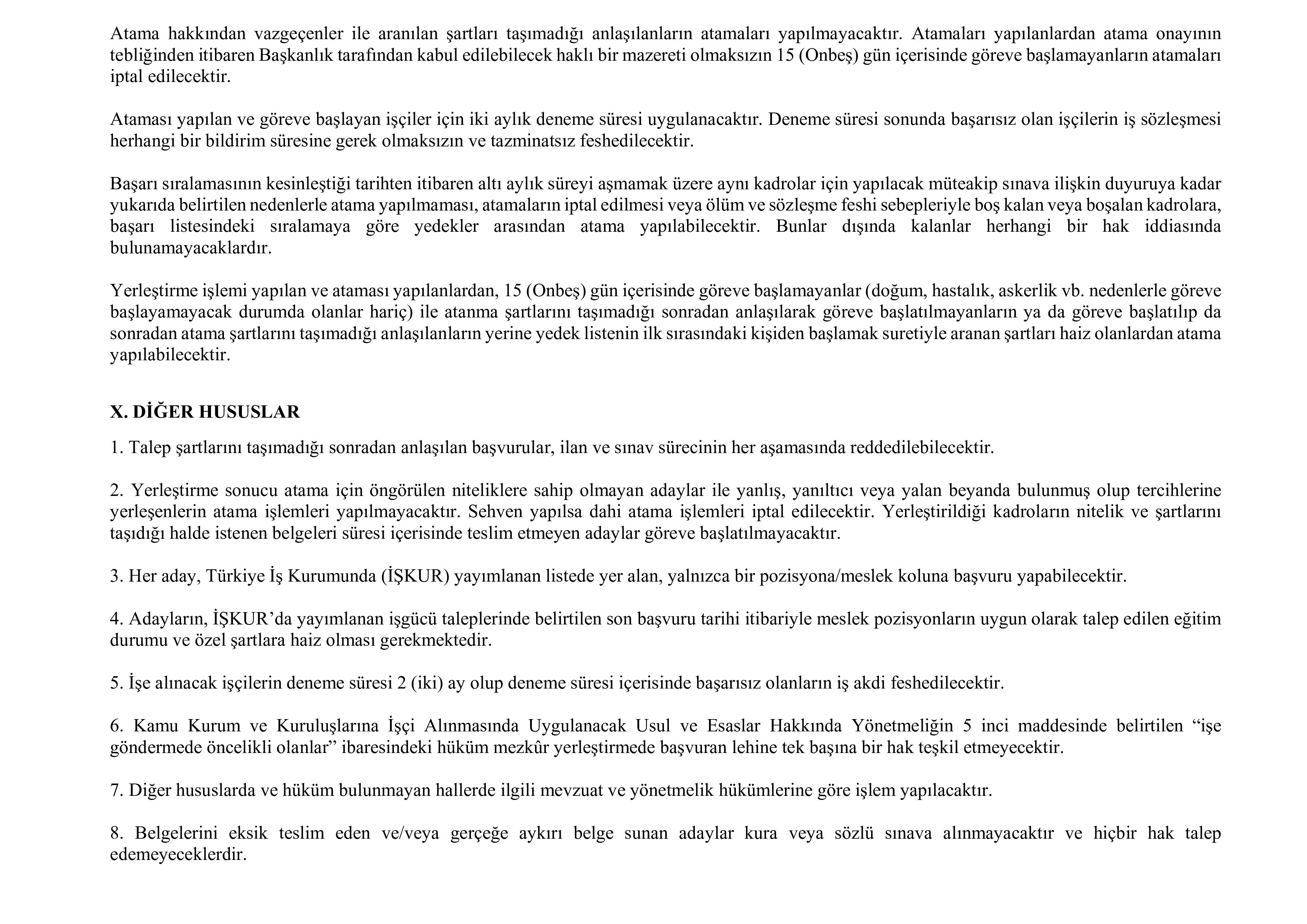 TÜRKİYE SAĞLIK ENSTİTÜLERİ BAŞKANLIĞI 15 SüREKLİ İŞÇİ ALACAK ( 6 Temmuz - 10 Temmuz) İlan İçeriği Sayfa 15