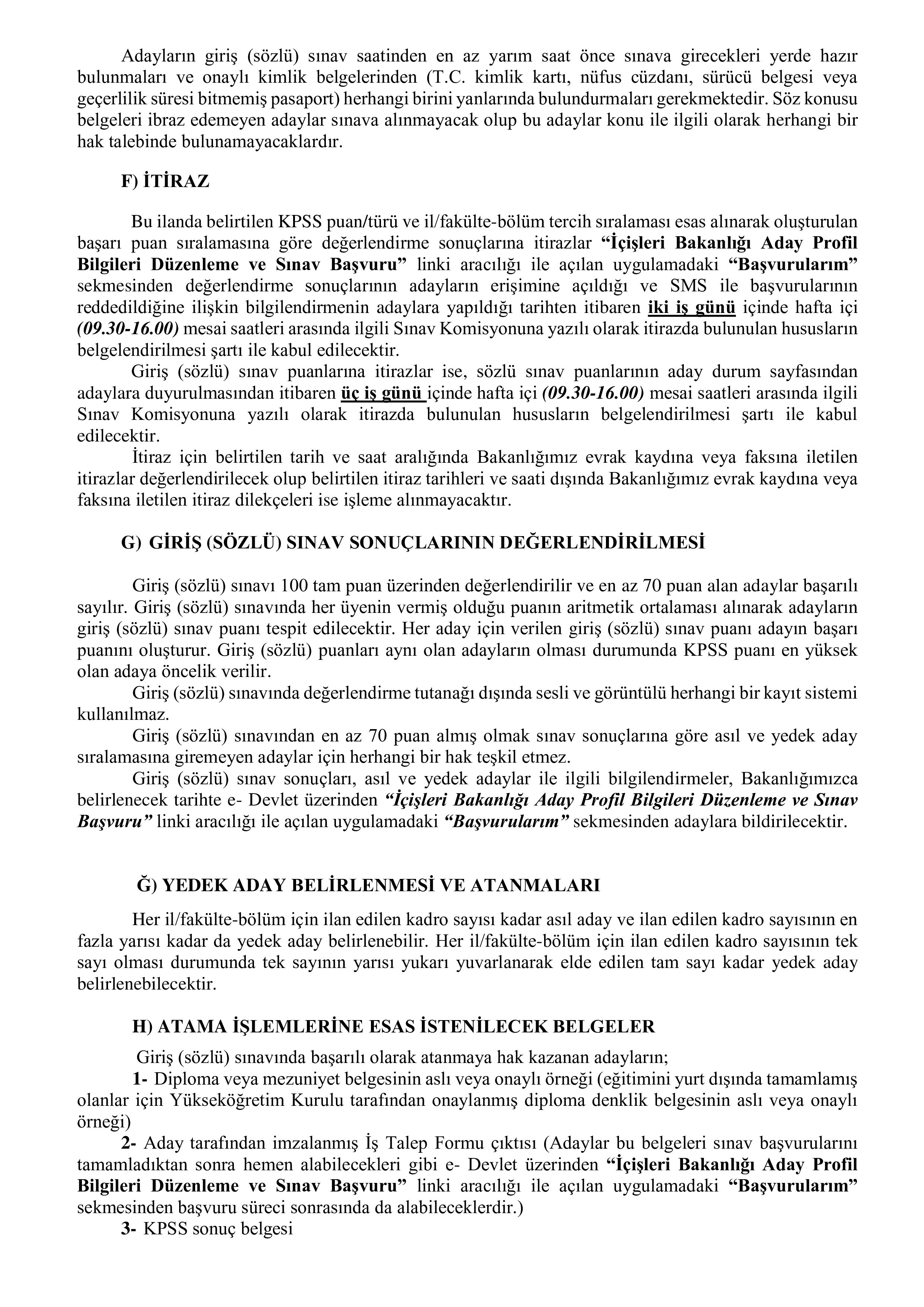 İÇİŞLERİ BAKANLIĞI 95 İL PLANLAMA UZMAN YARDIMCISI ALACAK ( 17 Mart - 21 Mart) İlan İçeriği Sayfa 5