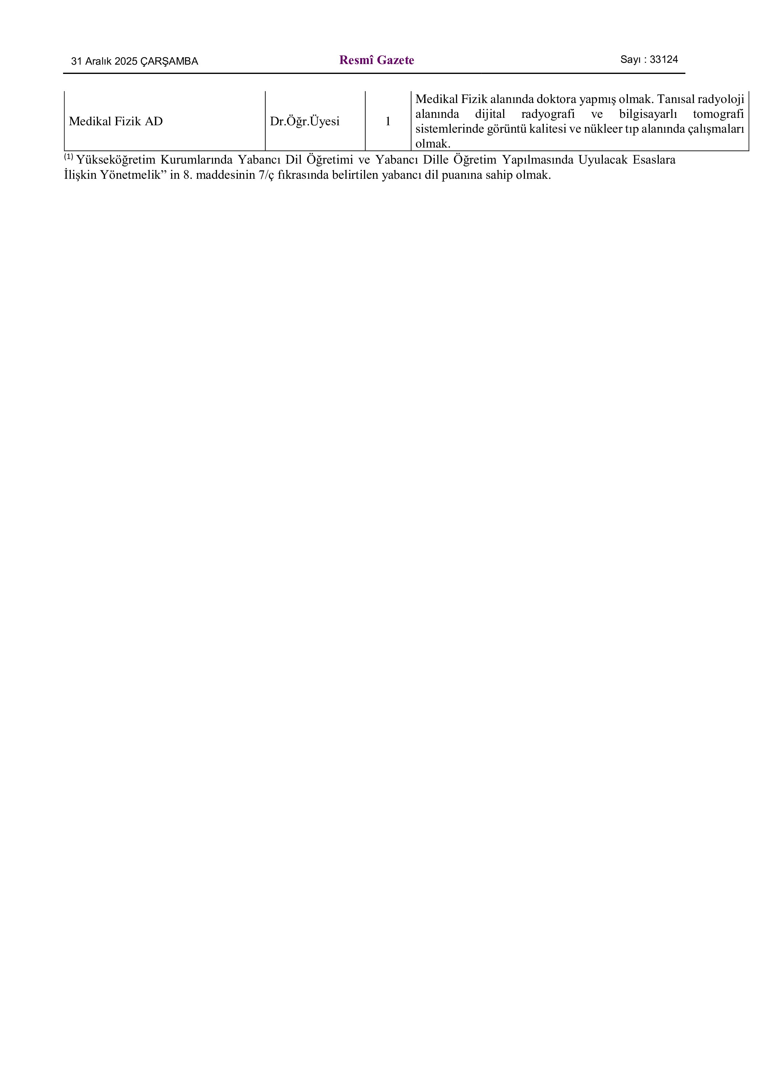 ANKARA ÜNİVERSİTESİ 46 ÖĞRETİM ÜYESİ ALACAK ( 31 Aralık - 16 Ocak) İlan İçeriği Sayfa 5