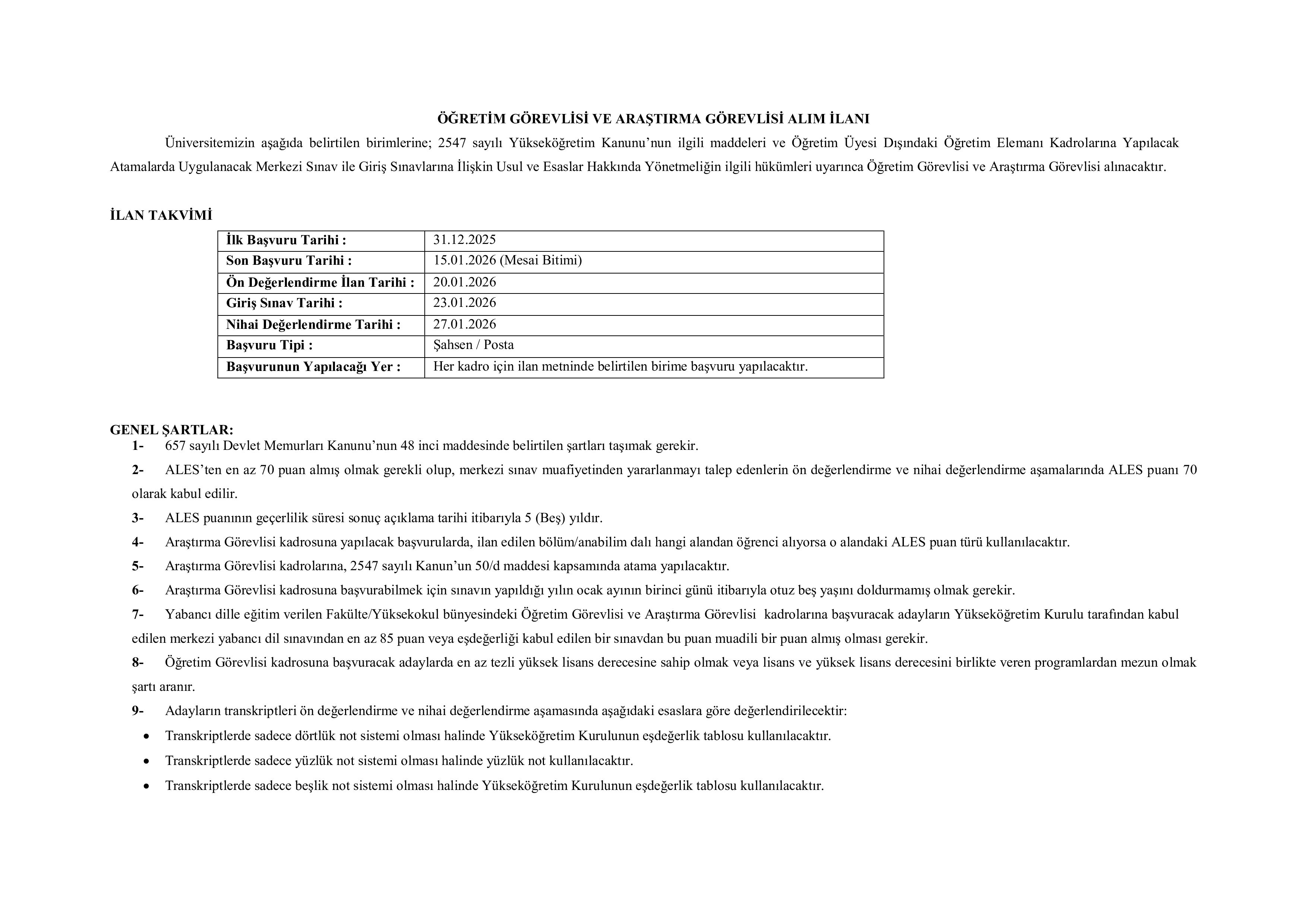 AYDIN ADNAN MENDERES ÜNİVERSİTESİ 143  ALACAK ( 31 Aralık - 15 Ocak) İlan İçeriği Sayfa 18