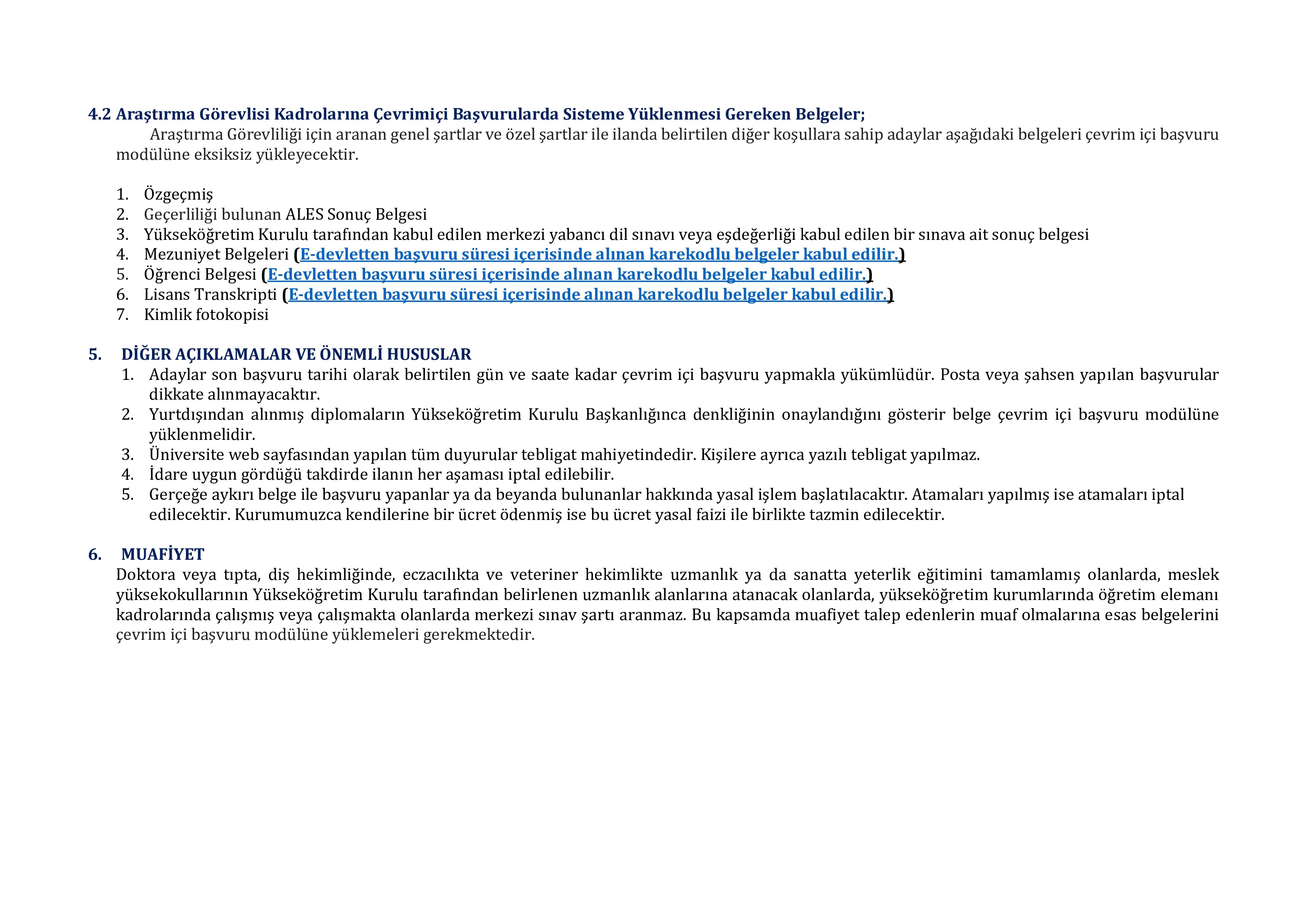 BARTIN ÜNİVERSİTESİ 23 ÖĞRETİM ELEMANI ALACAK ( 31 Aralık - 14 Ocak) İlan İçeriği Sayfa 8