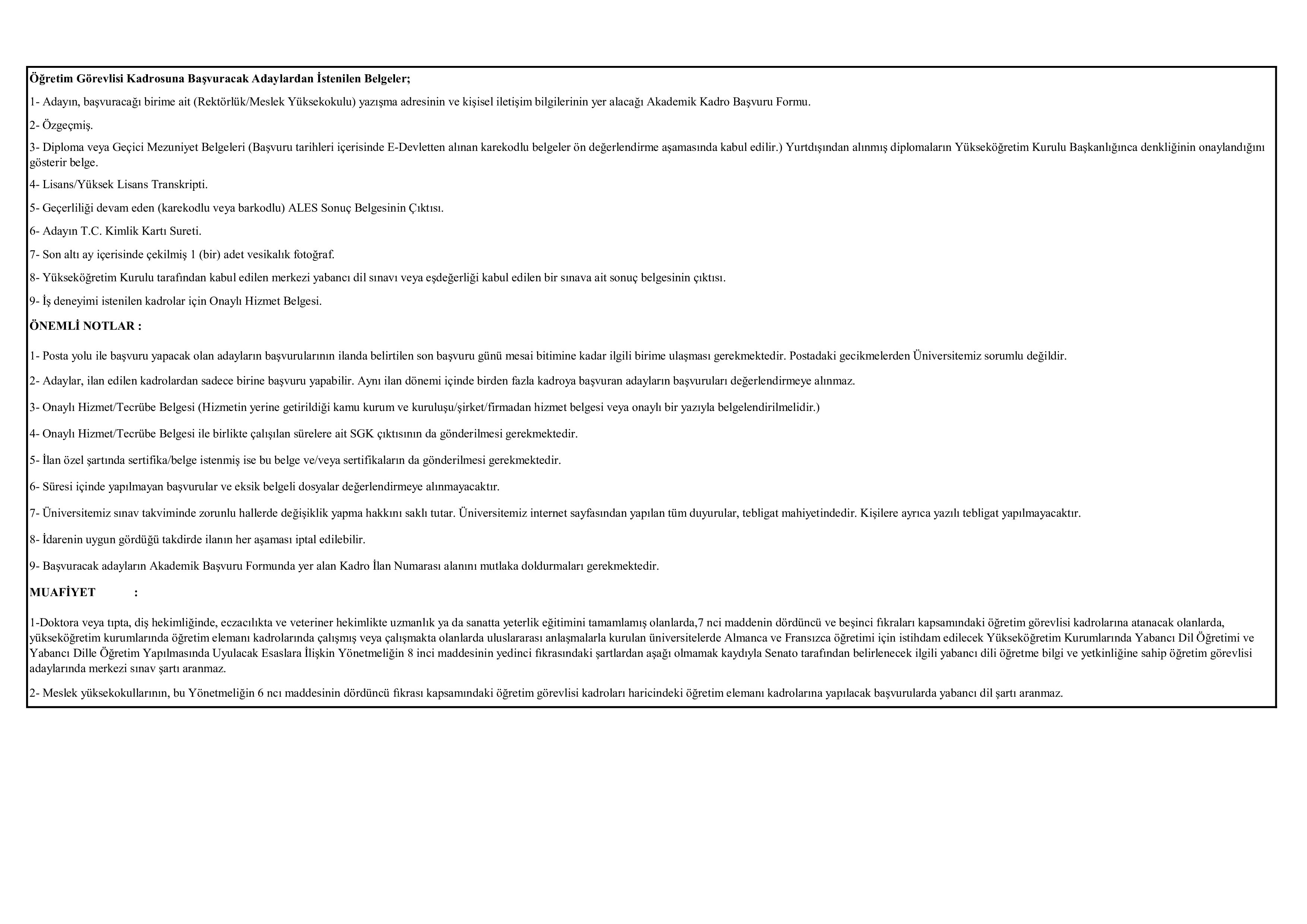 BİTLİS EREN ÜNİVERSİTESİ 4  ÖĞRETİM ELEMANI ALACAK ( 31 Aralık - 14 Ocak) İlan İçeriği Sayfa 3