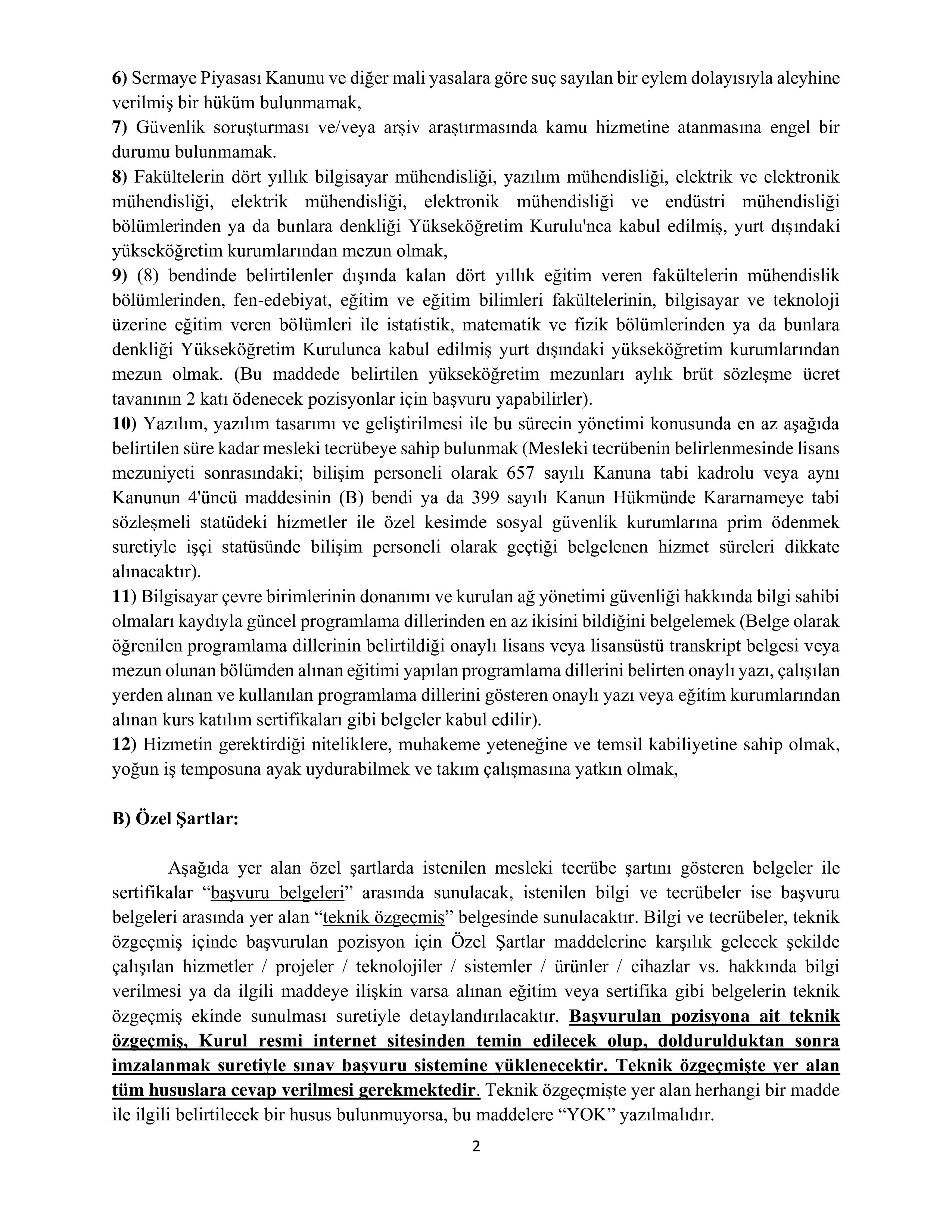 İlan İçeriği Sayfa 2 SERMAYE PİYASASI KURULU BAŞKANLIĞI 9 ALACAK ( 1 Nisan - 15 Nisan) İlan İçeriği Sayfa 2