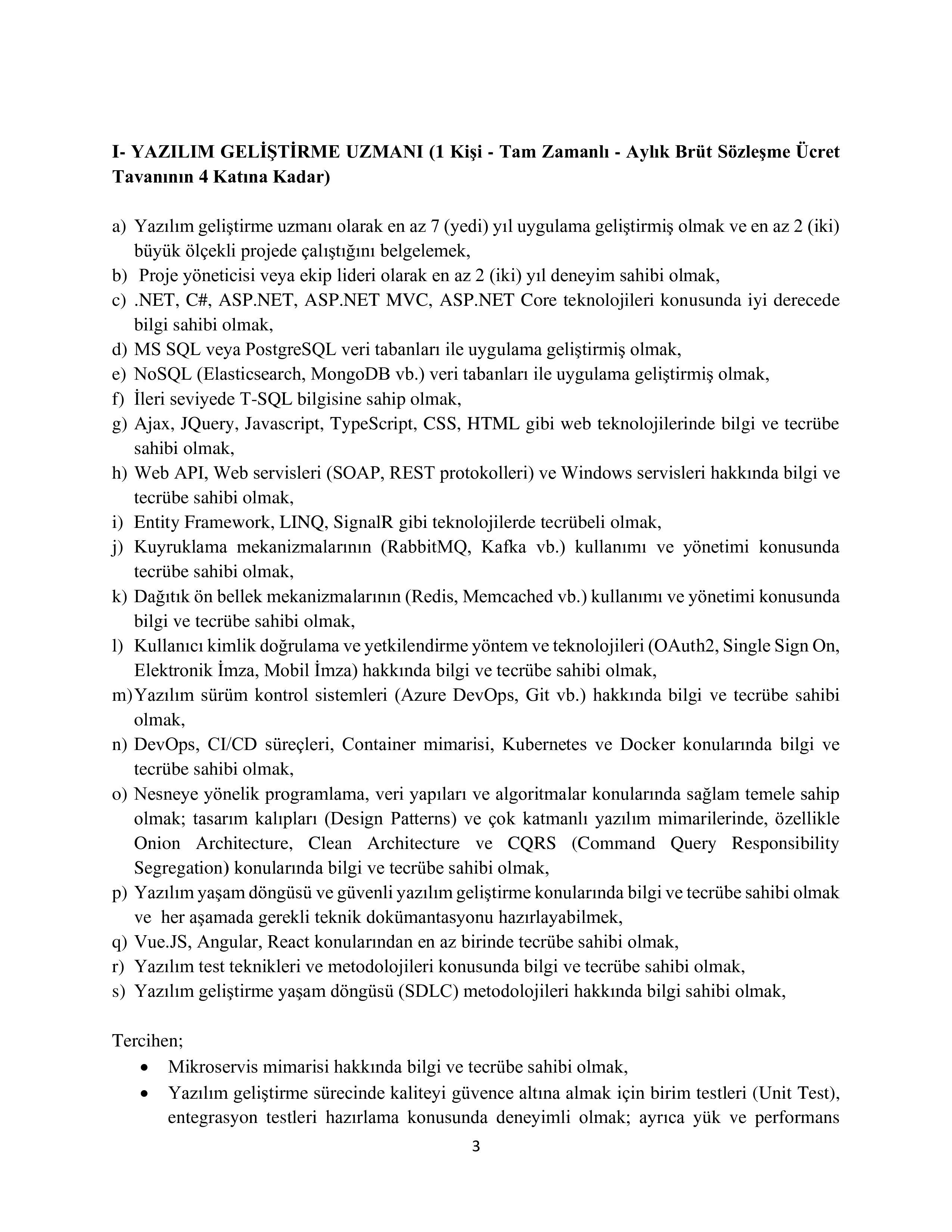 İlan İçeriği Sayfa 3 SERMAYE PİYASASI KURULU BAŞKANLIĞI 9 ALACAK ( 1 Nisan - 15 Nisan) İlan İçeriği Sayfa 3