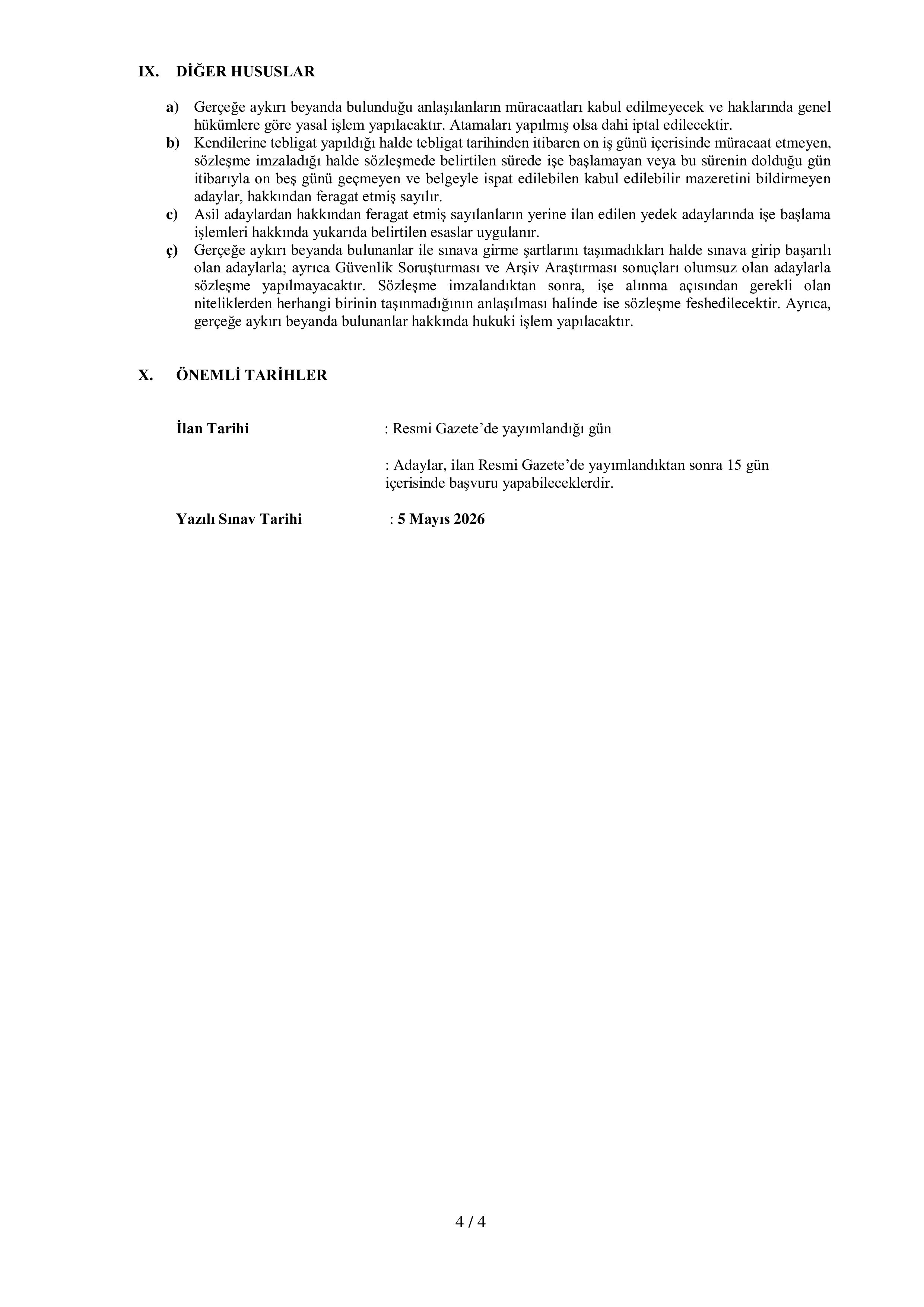 MARMARA ÜNİVERSİTESİ 1 ADET SÖZLEŞMELİ BİLİŞİM PERSONELİ ALACAK ( 4 Nisan - 18 Nisan) İlan İçeriği Sayfa 4