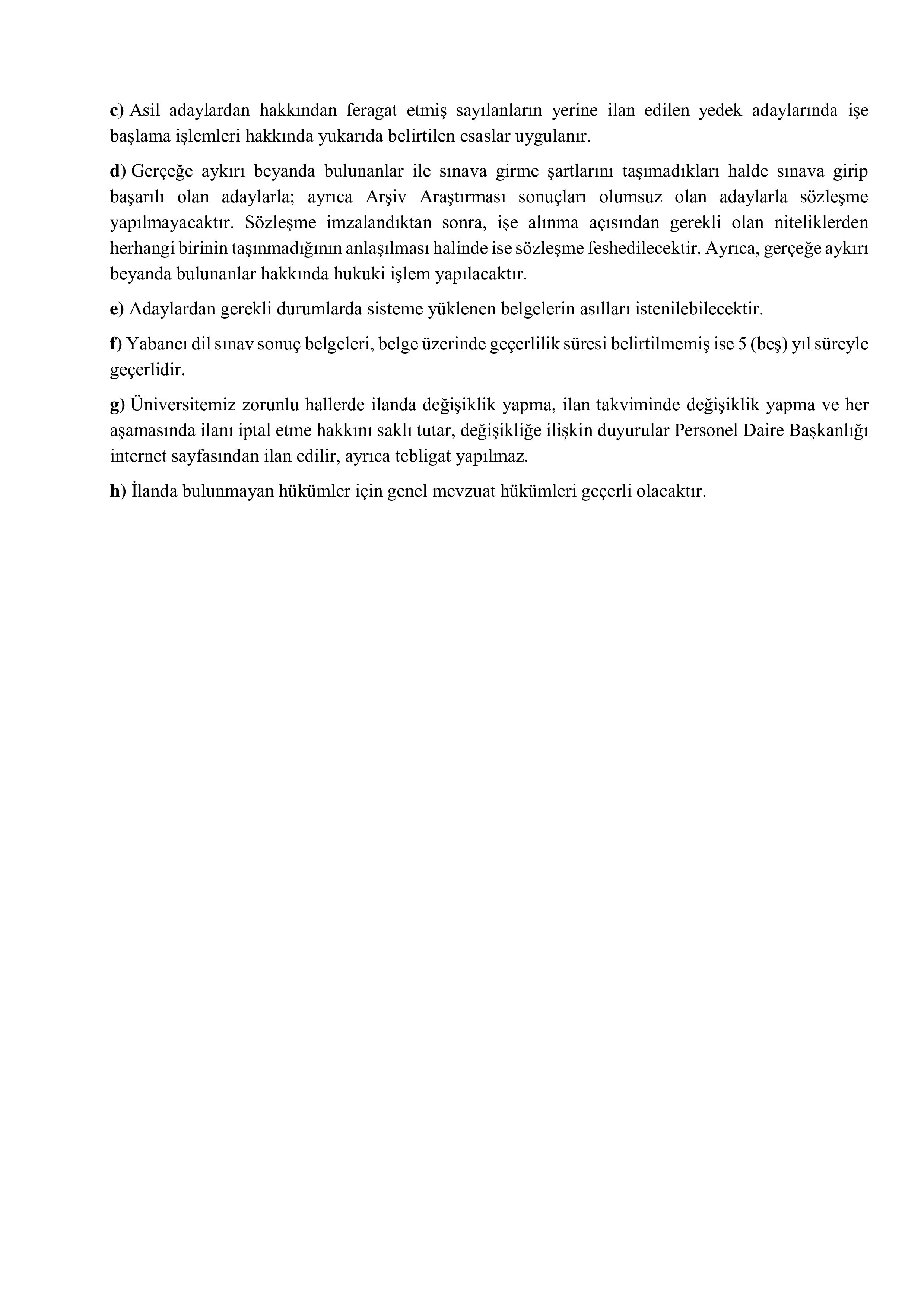ANKARA YILDIRIM BEYAZIT ÜNİVERSİTESİ 1 SÖZLEŞMELİ BİLİŞİM PERSONELİ ALACAK ( 6 Ekim - 20 Ekim) İlan İçeriği Sayfa 6