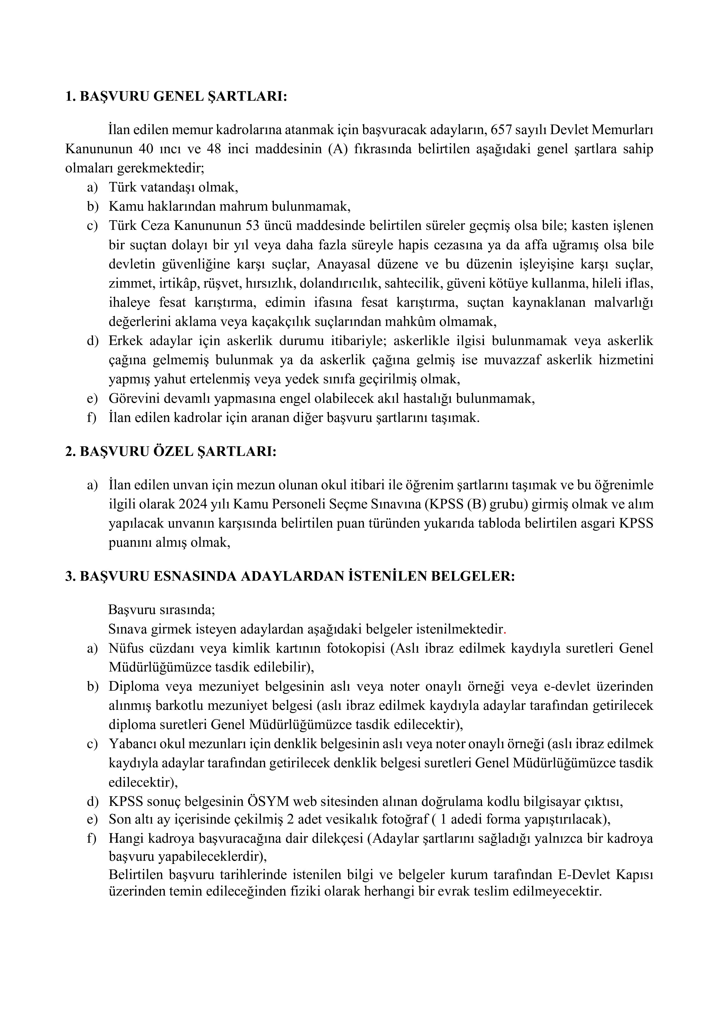 HATAY SU VE KANALİZASYON İDARESİ GENEL MÜDÜRLÜĞÜ 50 MEMUR ALACAK ( 17 Kasım - 21 Kasım) İlan İçeriği Sayfa 3
